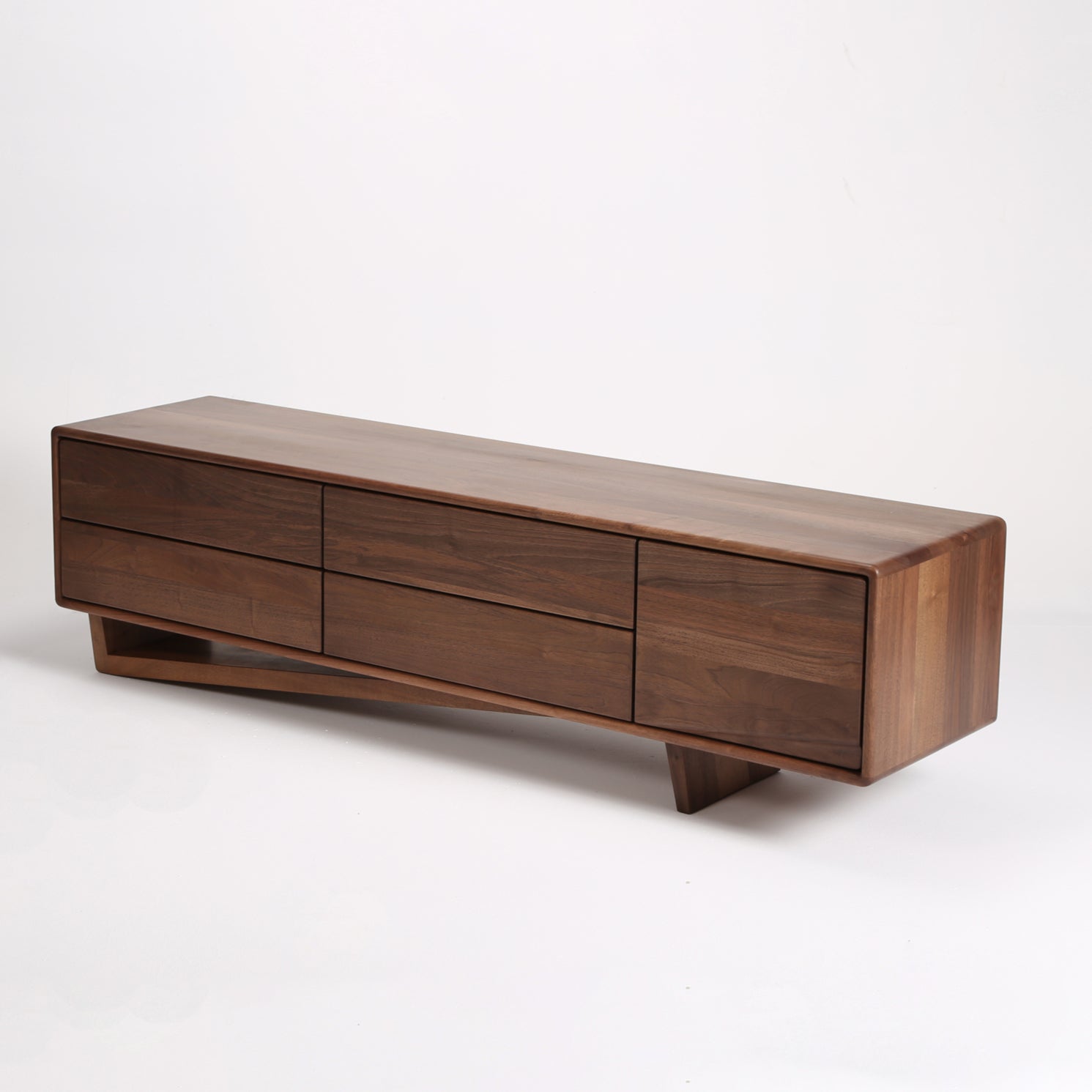 TV-Kommode Linea 180x44,5 cm, Material: Massivholz Walnuss