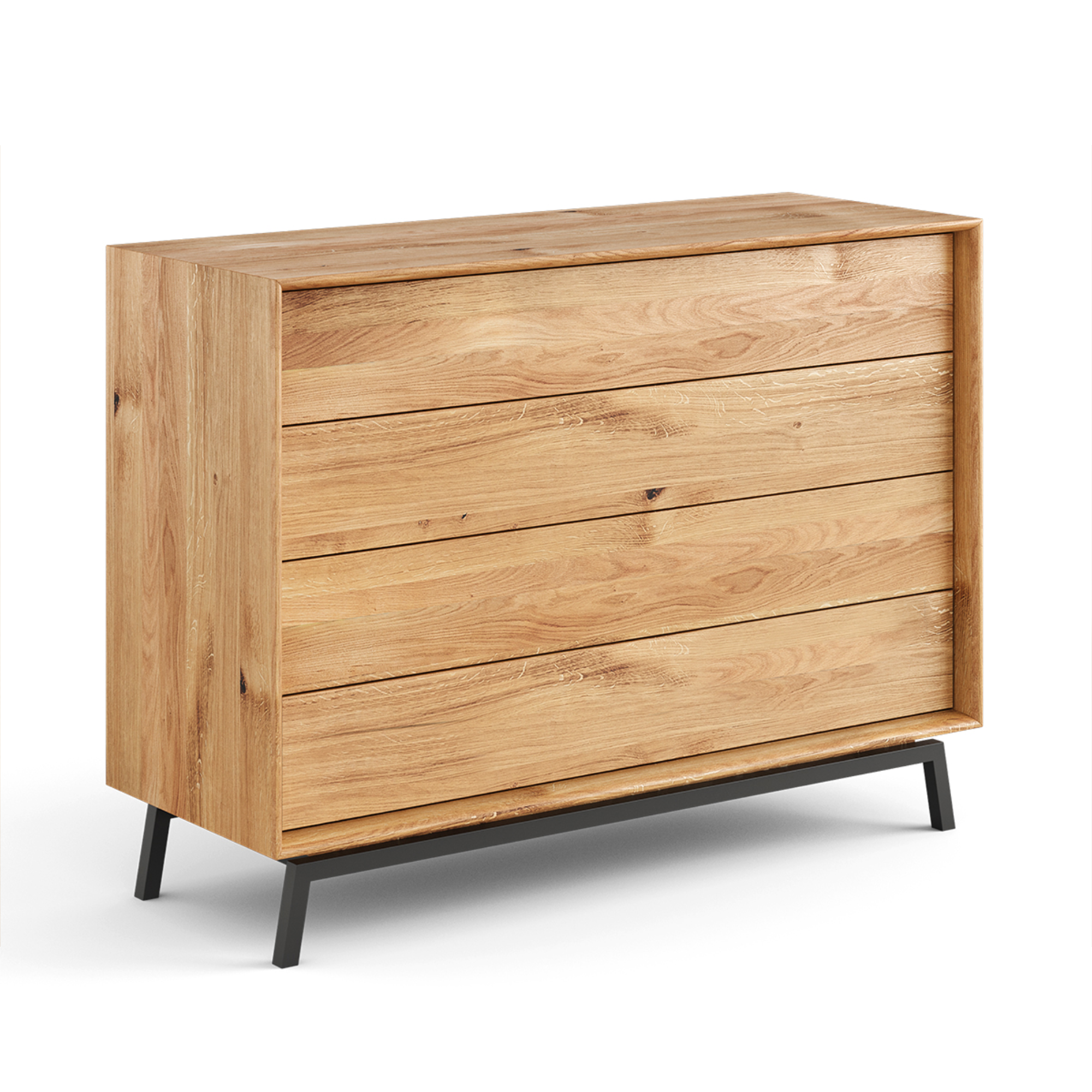 Kommode Modern Loft 120,50x45cm, Material: Massivholz Eiche