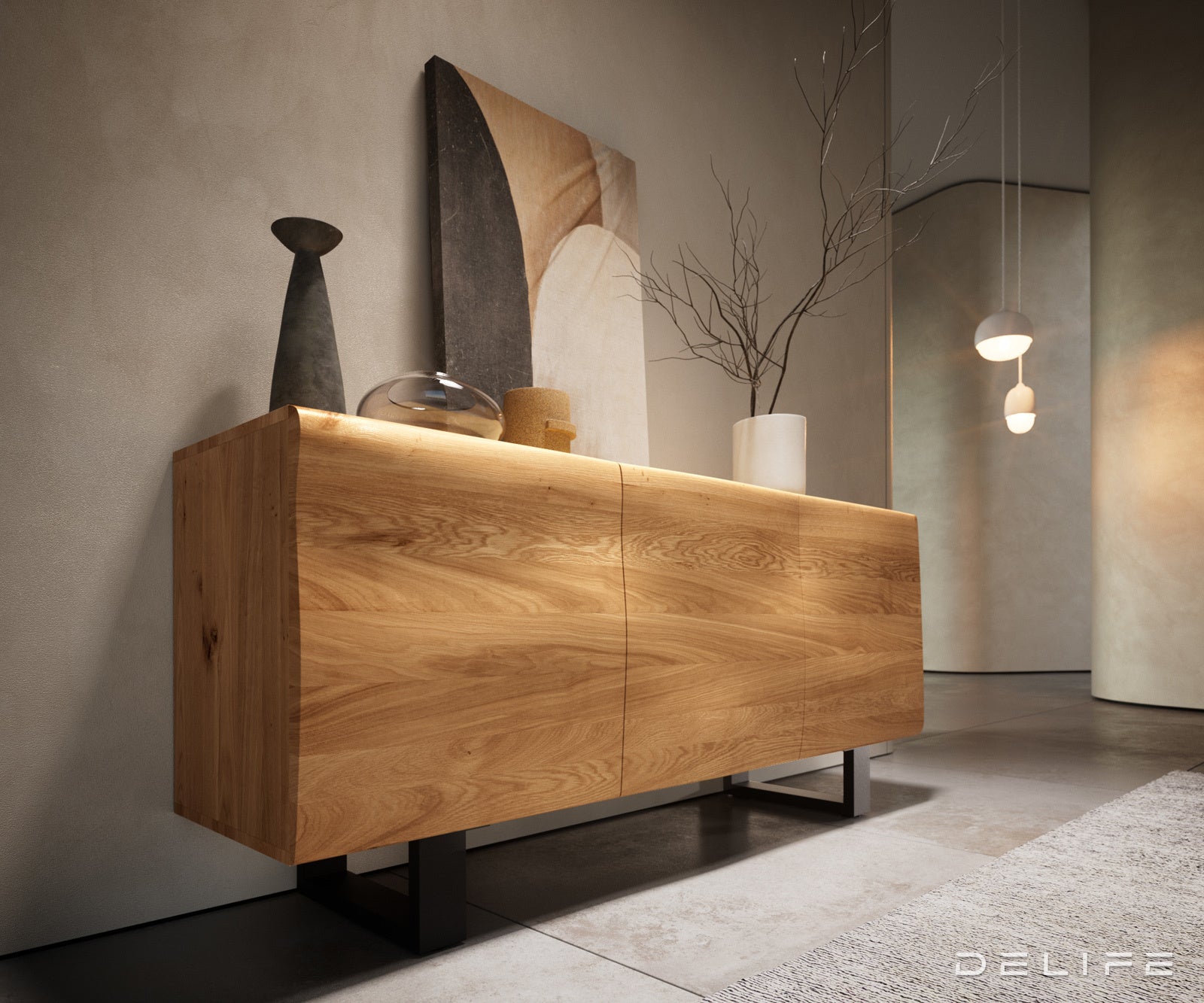 Komoda New Live-Edge 145 cm, Materijal: Hrast