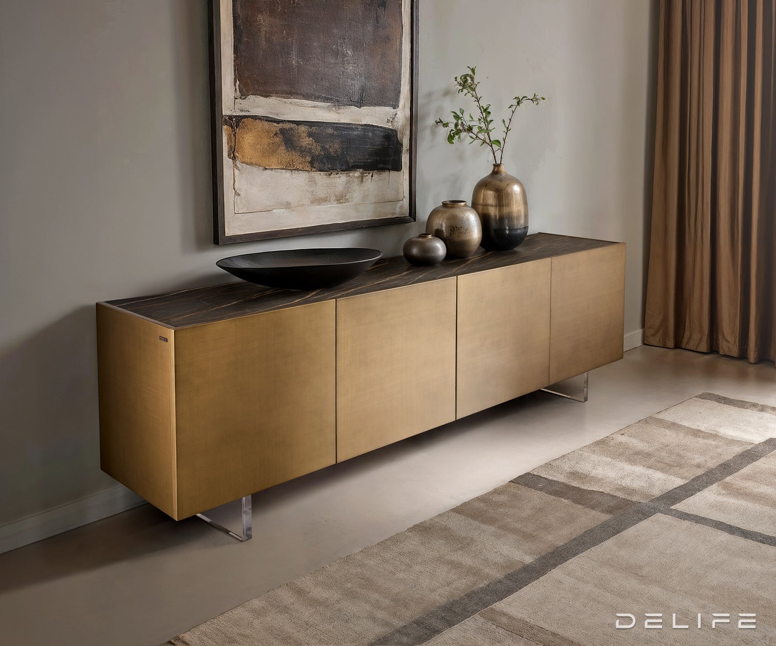 Komoda Kazu 220x45cm, Materijal: MDF