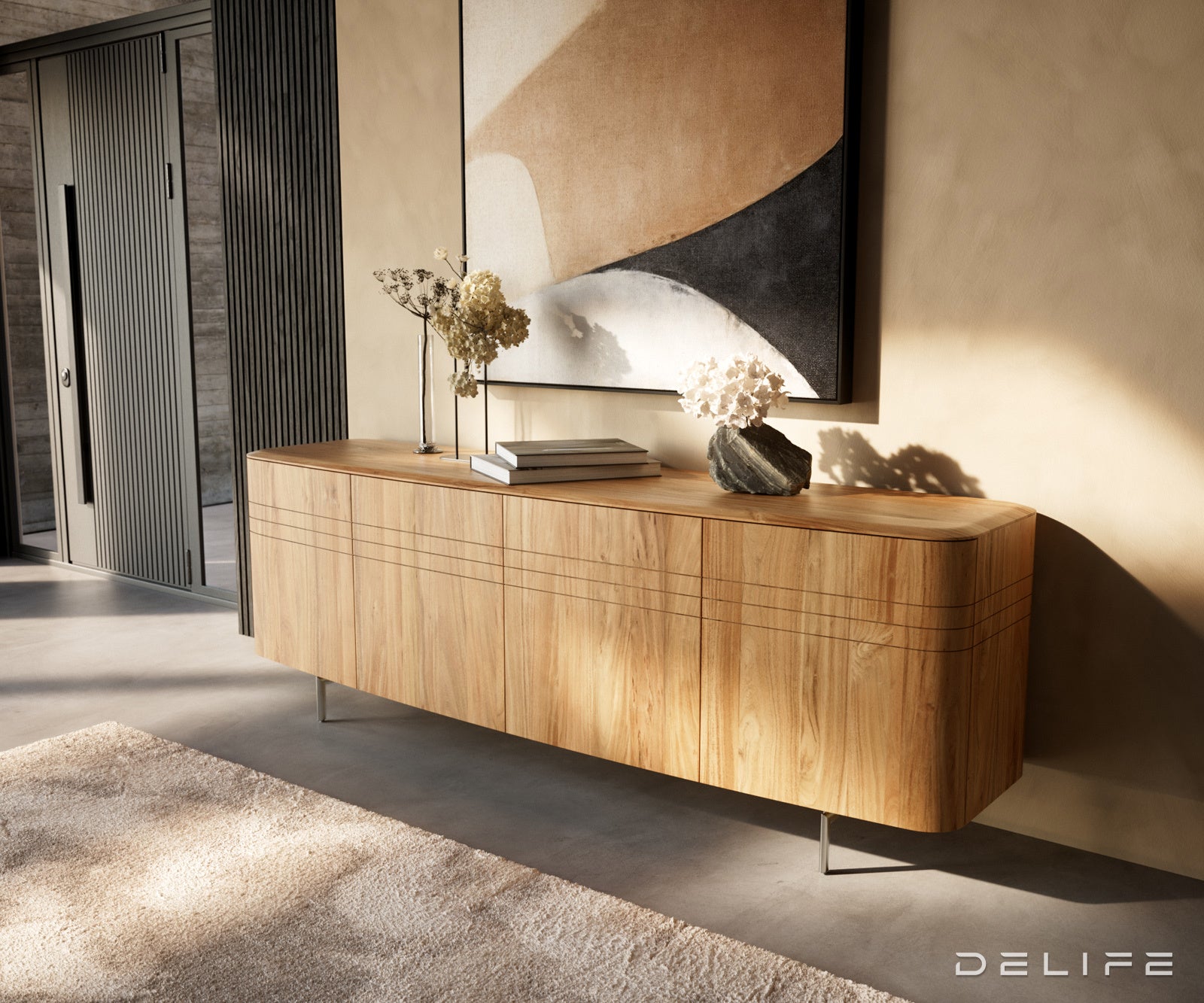 Komoda Nagaru 200 cm, Materijal: Bagrem