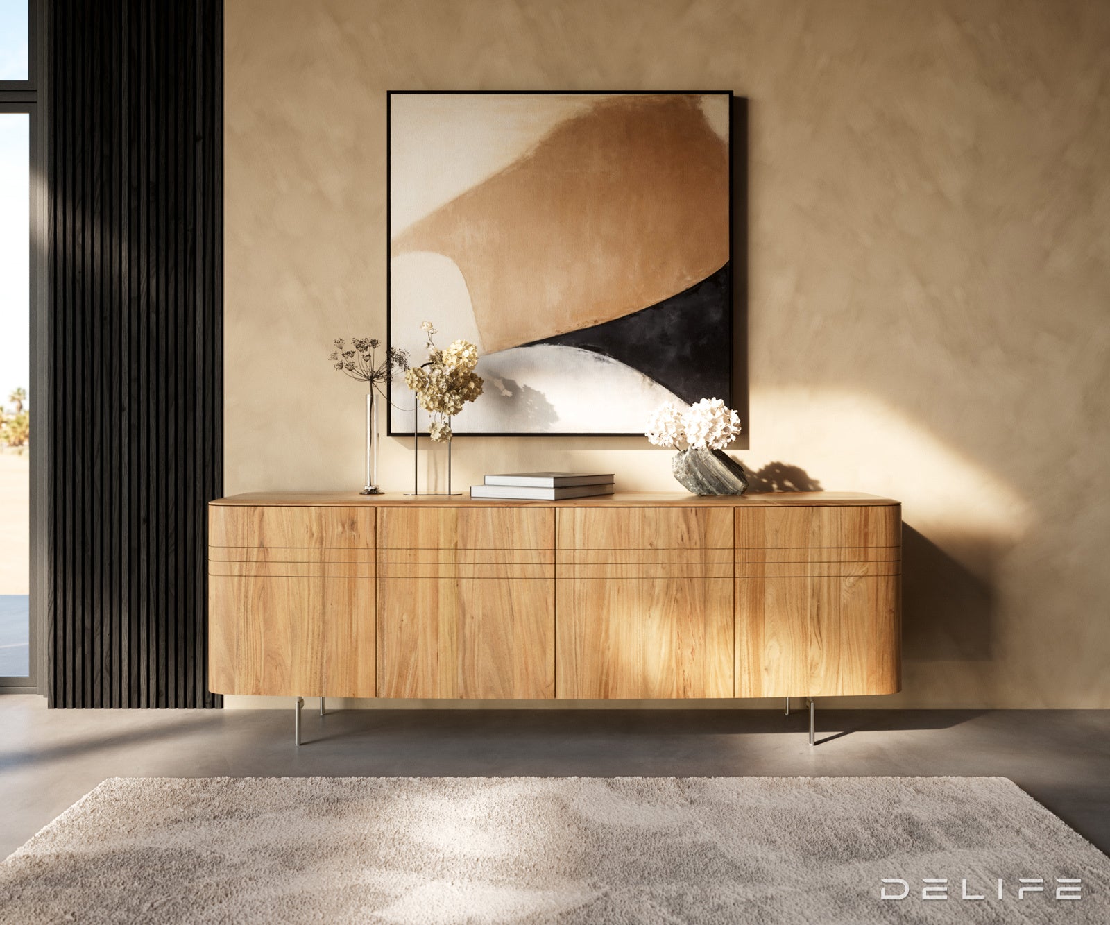 Komoda Nagaru 200 cm, Materijal: Bagrem