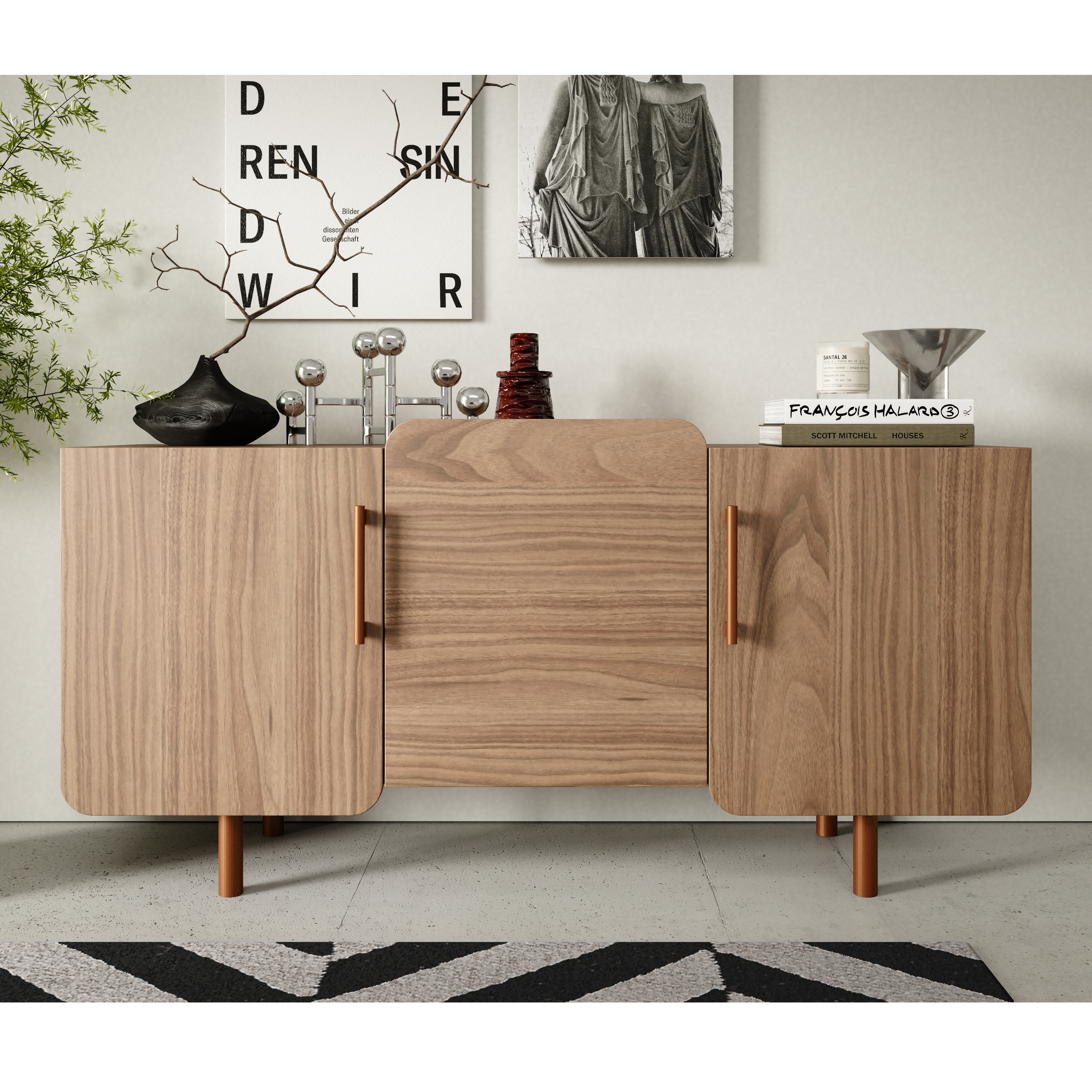 Kommode Livio 165x42cm, Material: Laminierte Platte