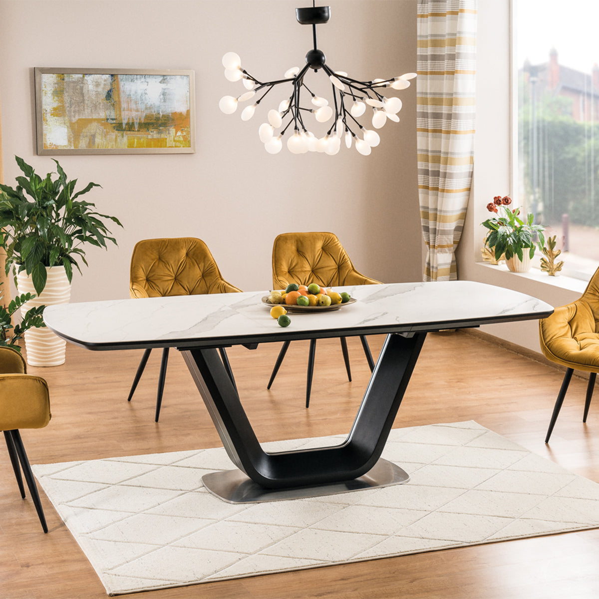 Esstisch Armani 160/220x90cm, Material: Keramik, MDF