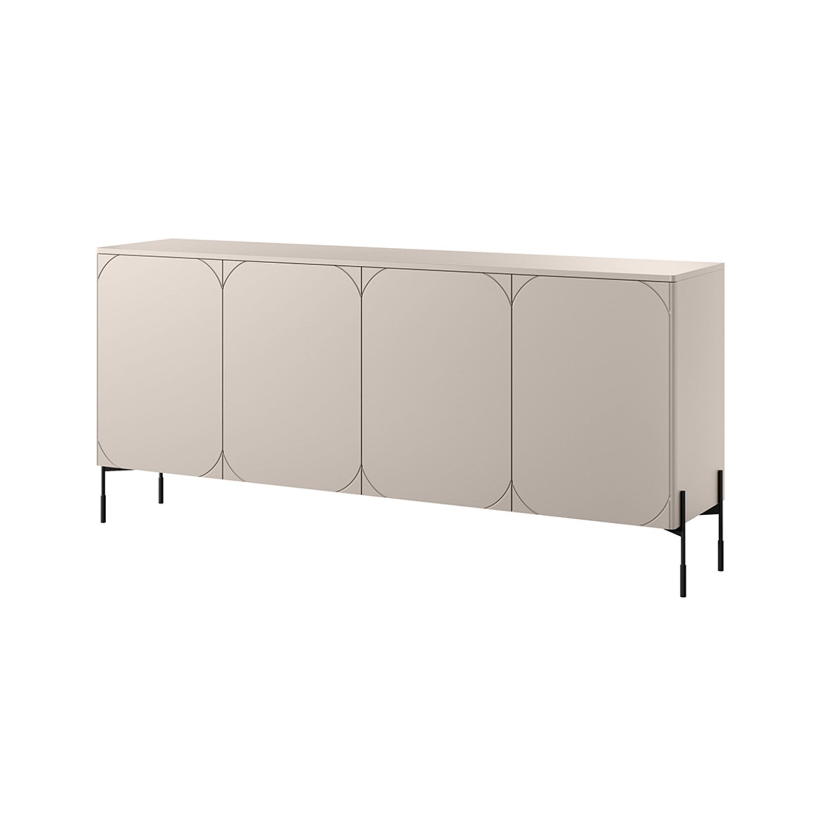 Sonatia Kommode 200cm, 4 Türen und 4 Schubladen, Material: MDF