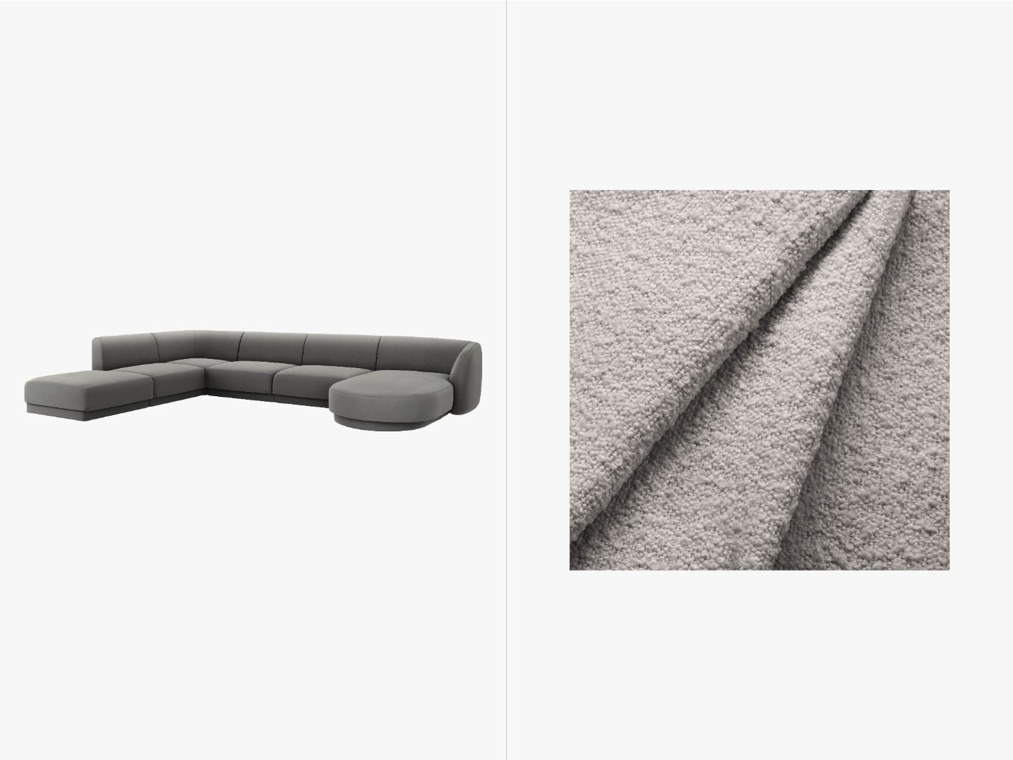 Ecksofa Miley Panoramic, 330x255cm, Material: Boucle