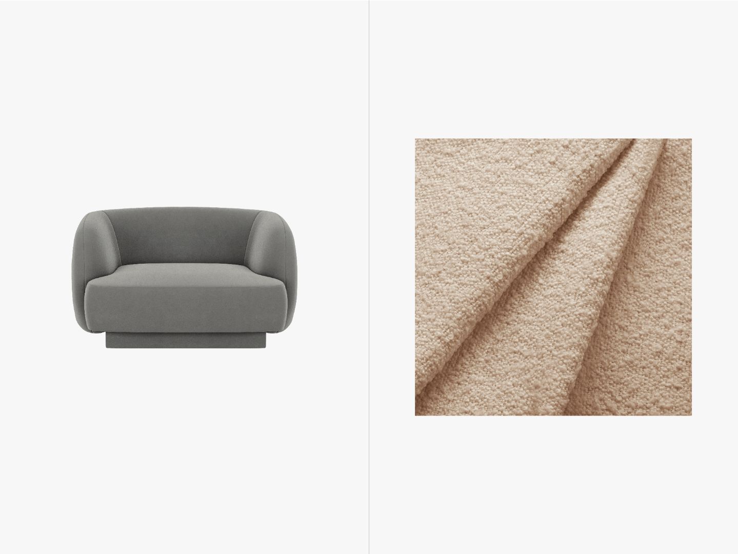 Miley Sessel, 103x90cm, Material: Boucle