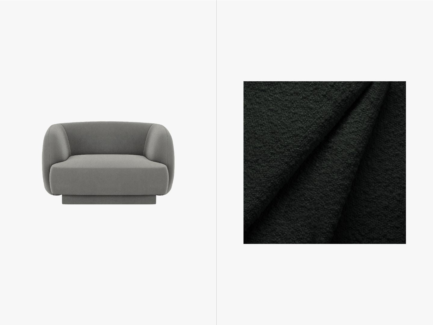 Miley Sessel, 103x90cm, Material: Boucle