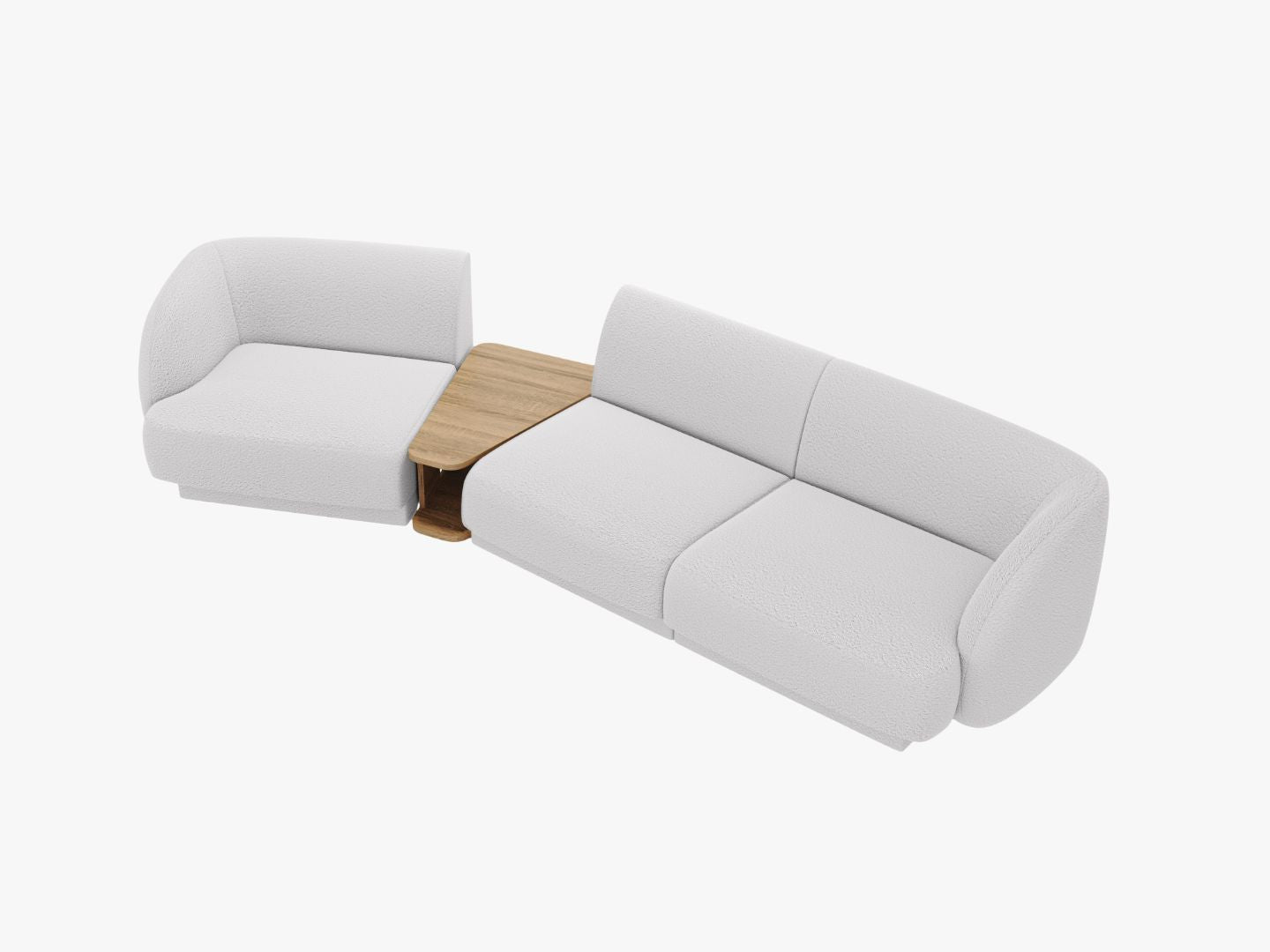 Ecksofa Miley 300x118cm, Material: Boucle