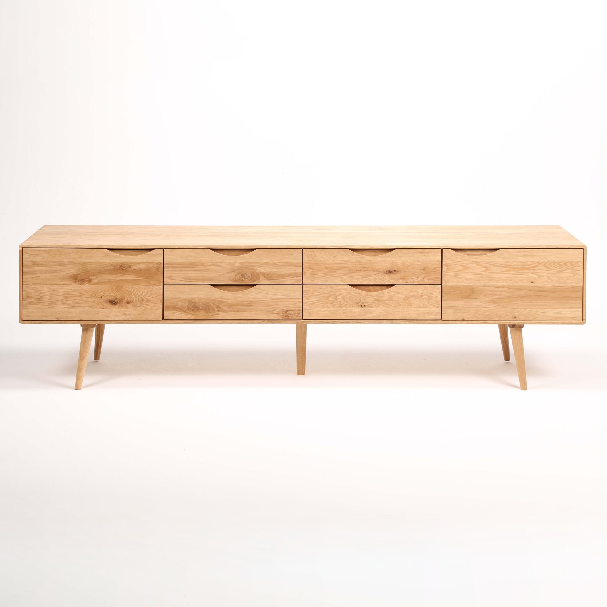 TV-Kommode Primo Bassa 240x41,5 cm, Material: Massivholz Eiche