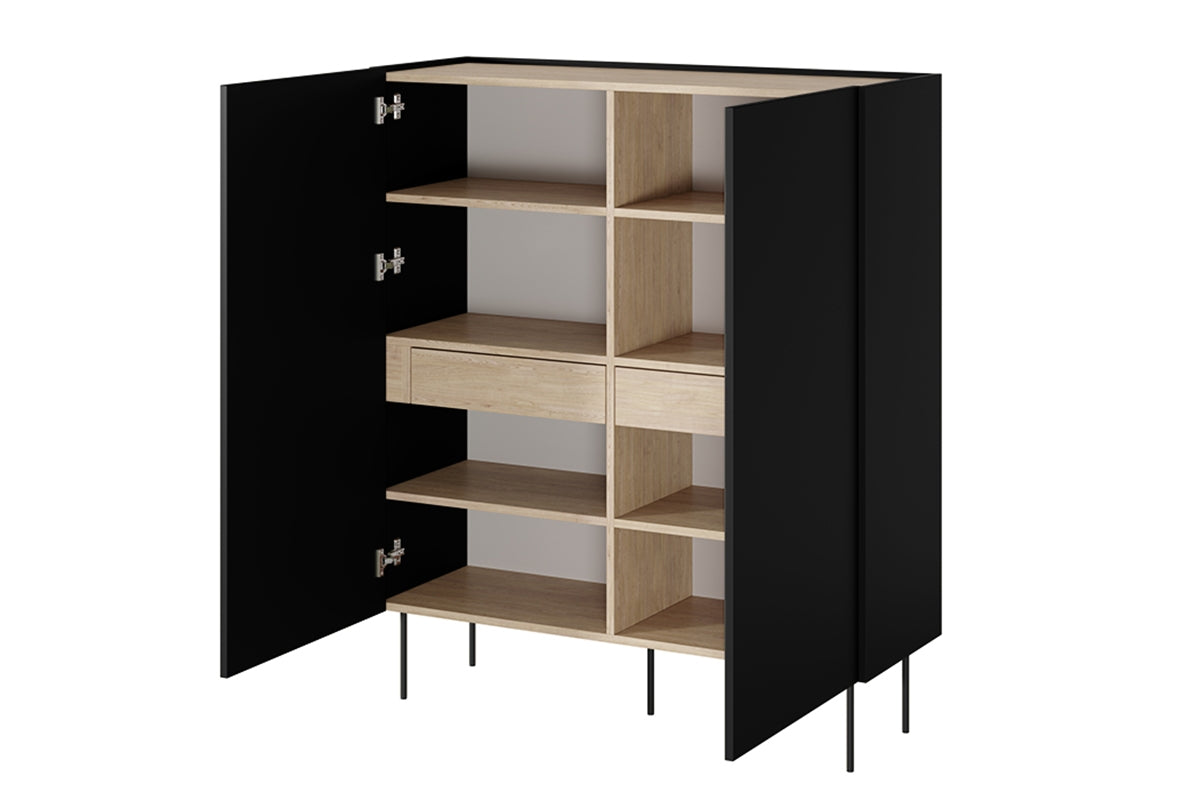 Kommode Desin 120cm, 2 Türen und 2 Schubladen, Material: MDF