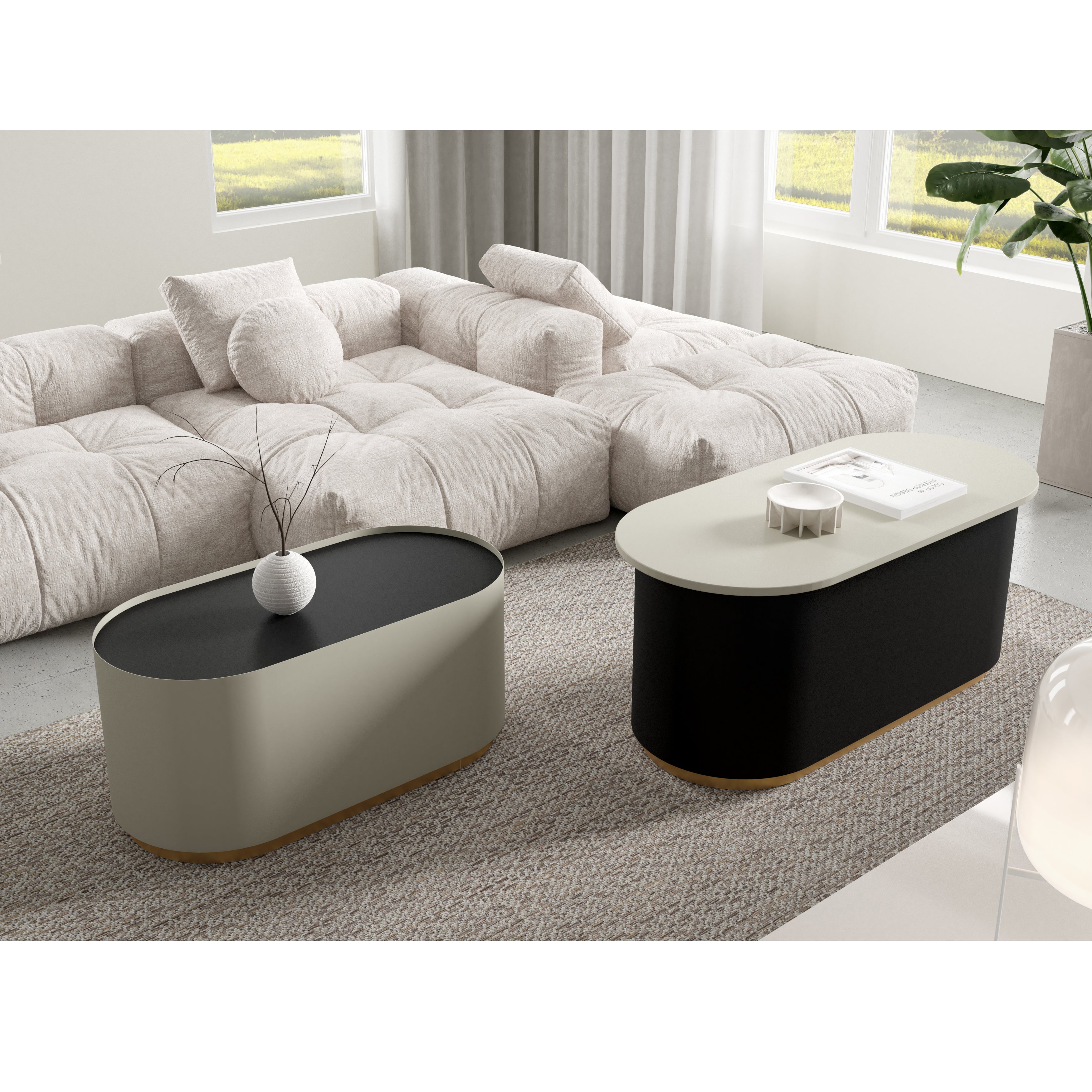 2er-Set Milo Couchtische, Material: Laminierte Platte