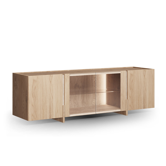 TV Kommode Tivoli 180x46 cm mit Glas, Material: Auswahlmöglichkeit