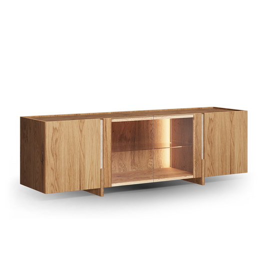 TV Kommode Tivoli 180x46 cm mit Glas, Material: Auswahlmöglichkeit