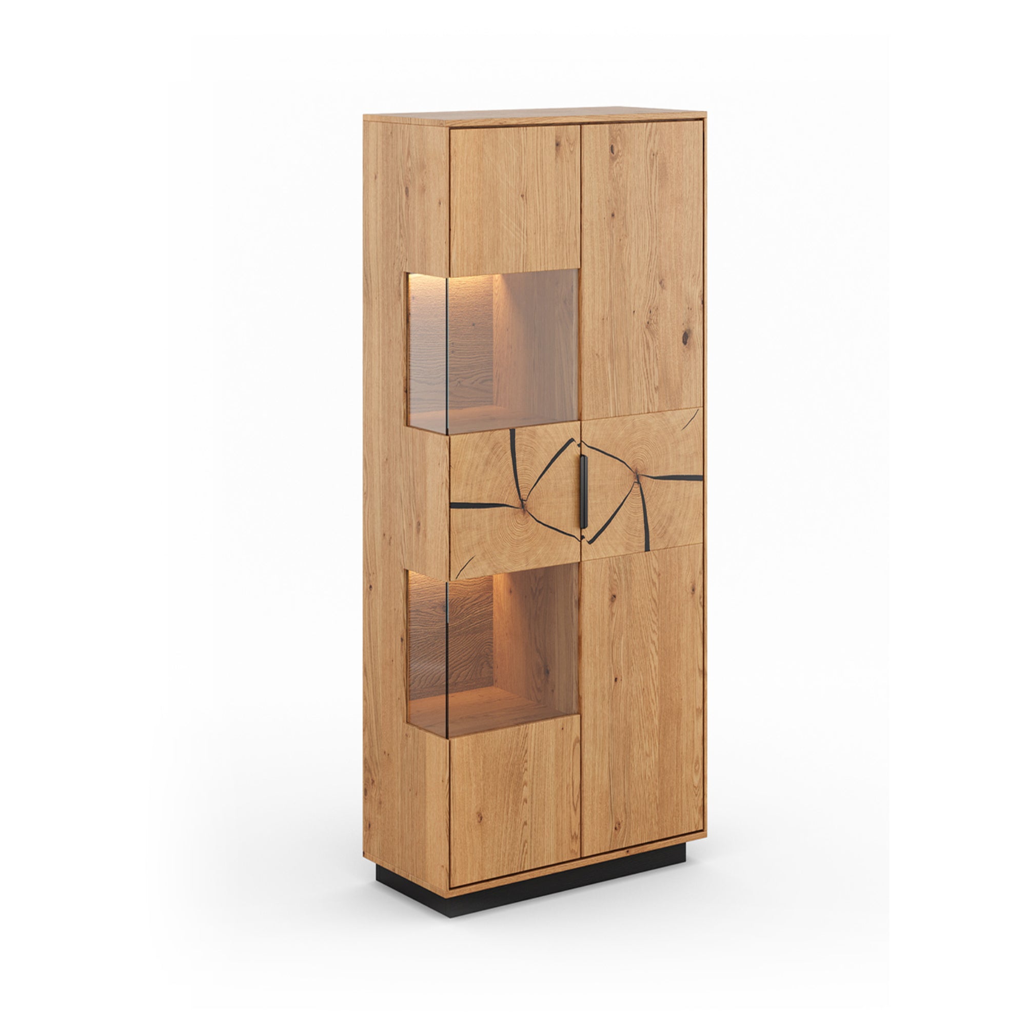 Vitrine Tirano 39x147 cm, Material: Massivholz Eiche