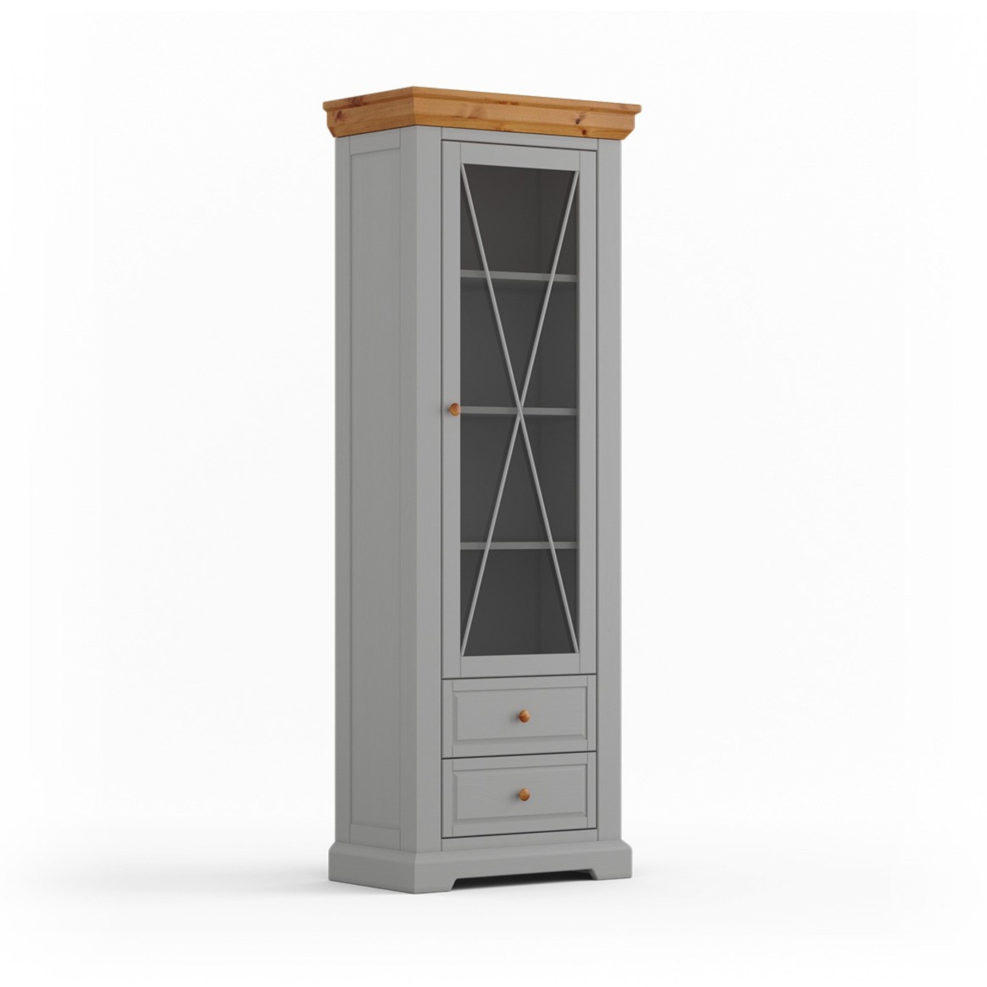 Vitrine Marone 41,2x199,7 cm, Material: Massives Kiefernholz