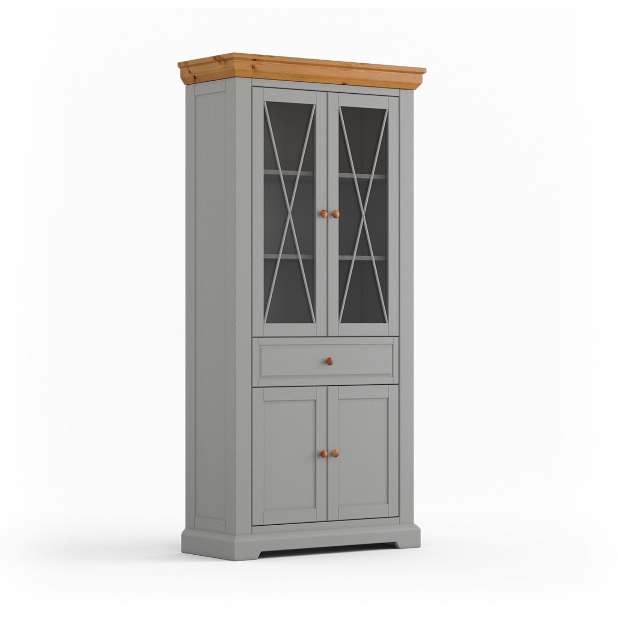 Vitrine Marone 41,2x199,7 cm, Material: Massives Kiefernholz