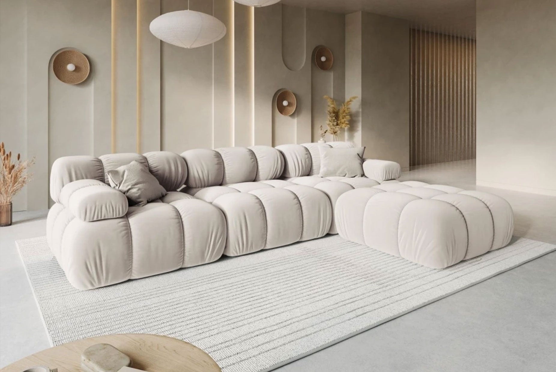 Bež kutna garnitura