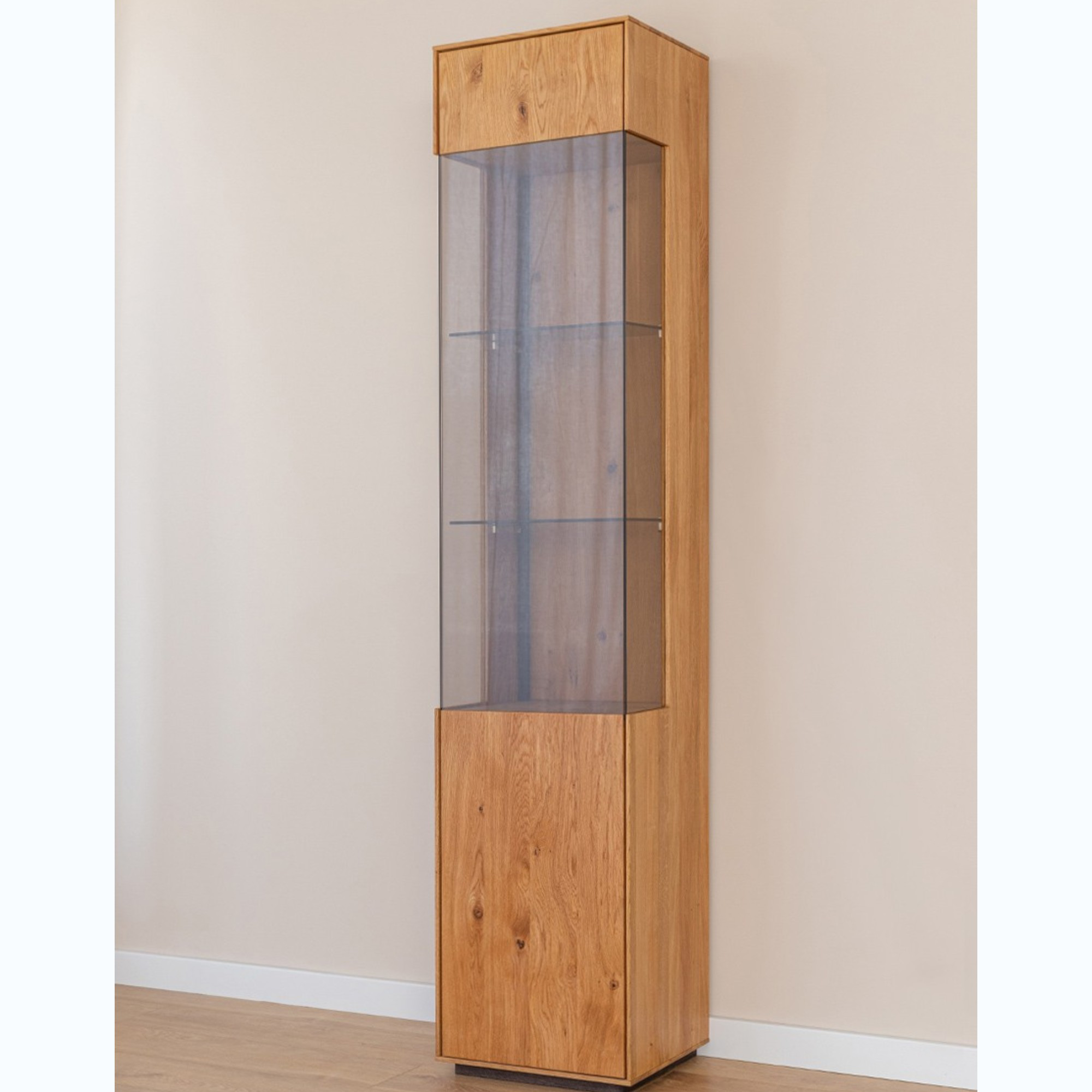 Vitrine Collodi 43x205cm, Material: Massivholz Eiche