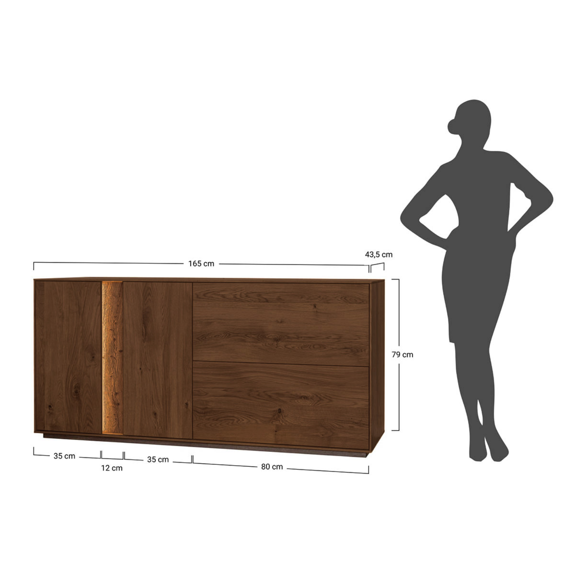 Kommode Collodi, Material: Massivholz Eiche