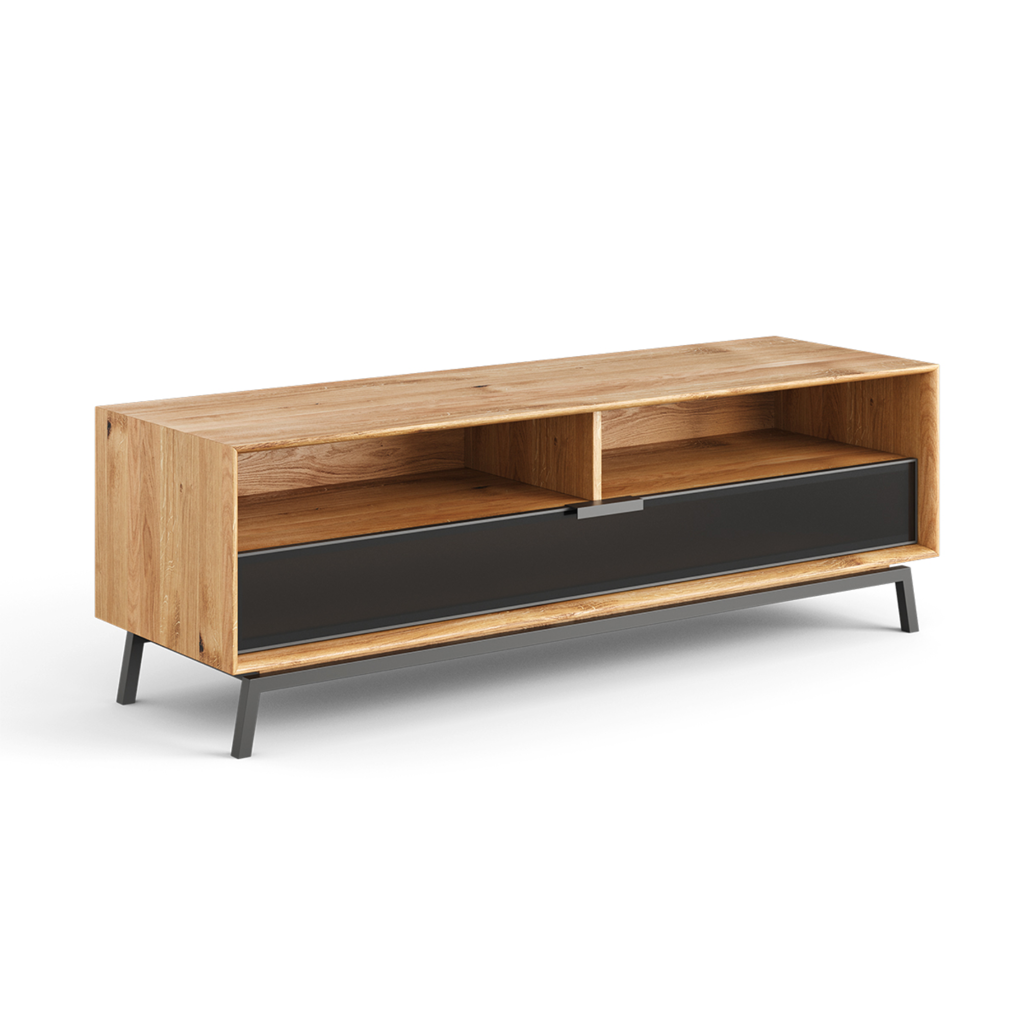 TV Kommode Modern Loft 160x50cm, Material: Massivholz Eiche