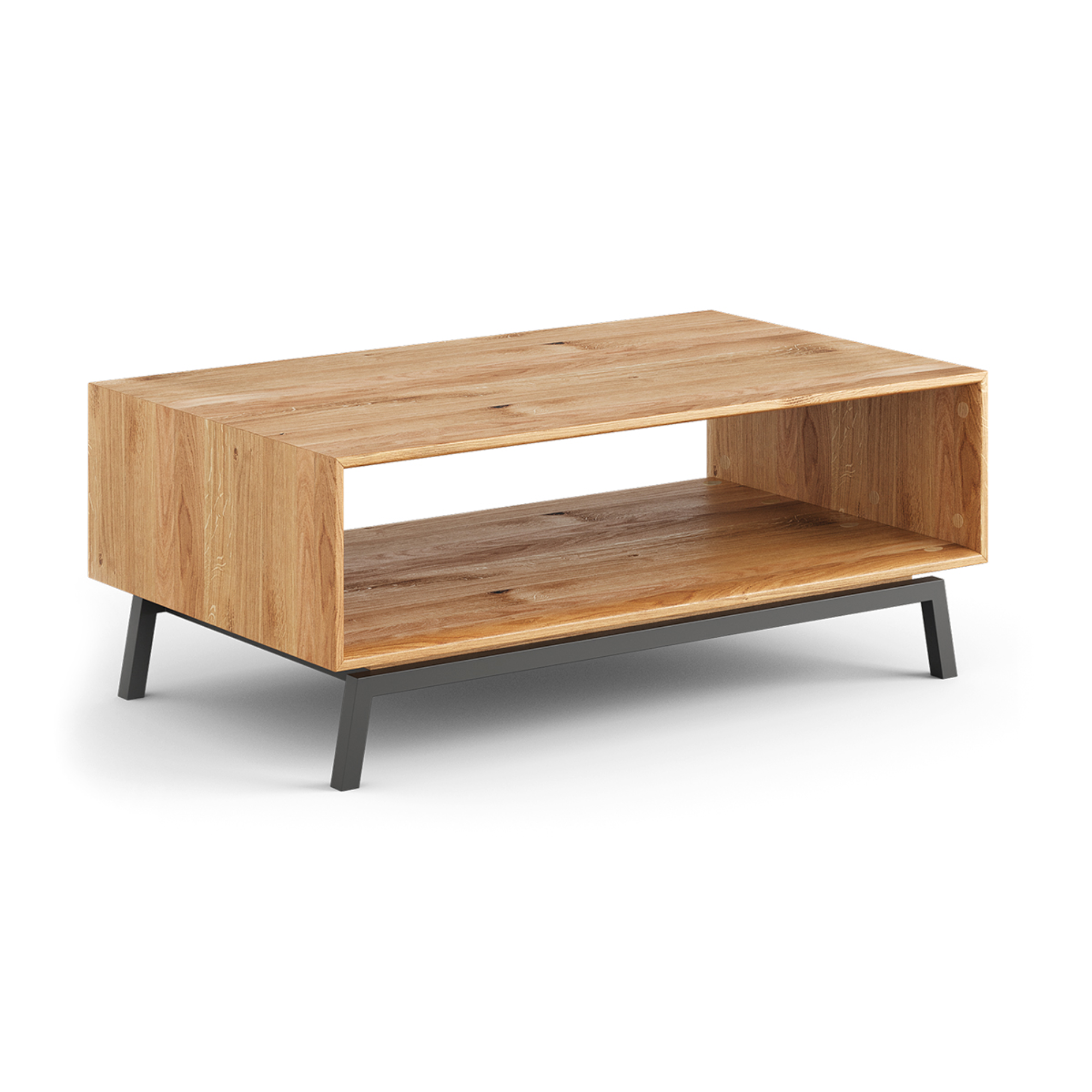 Couchtisch Modern Loft 100,50x60cm, Material: Massivholz Eiche