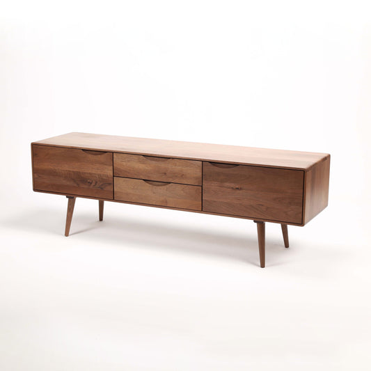 TV-Kommode Primo Bassa 200x41,5 cm, Material: Massivholz Nussbaum
