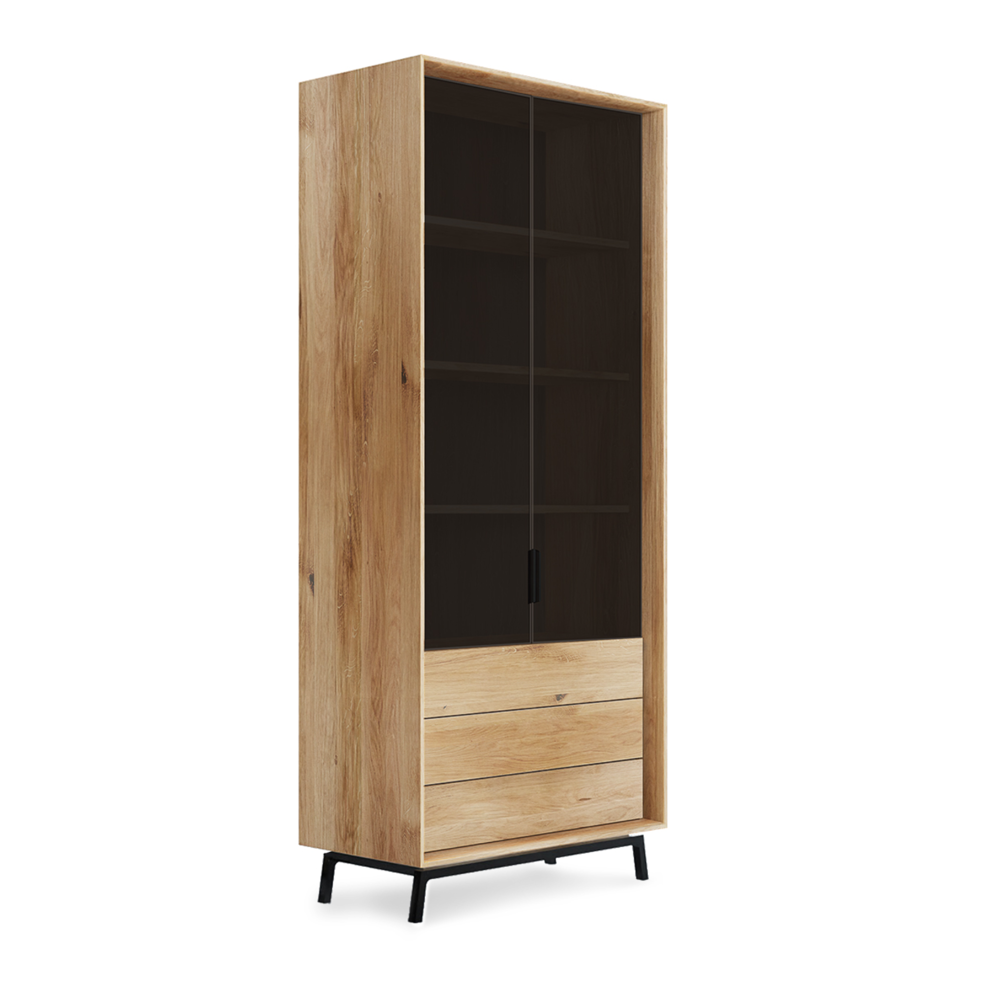 Vitrine Modern Loft 45x200cm, Material: Massivholz Eiche
