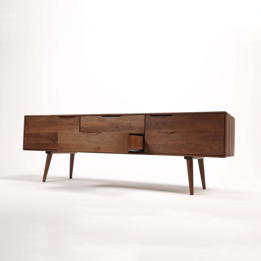 TV-Kommode Primo Bassa 200x41,5 cm, Material: Massivholz Nussbaum