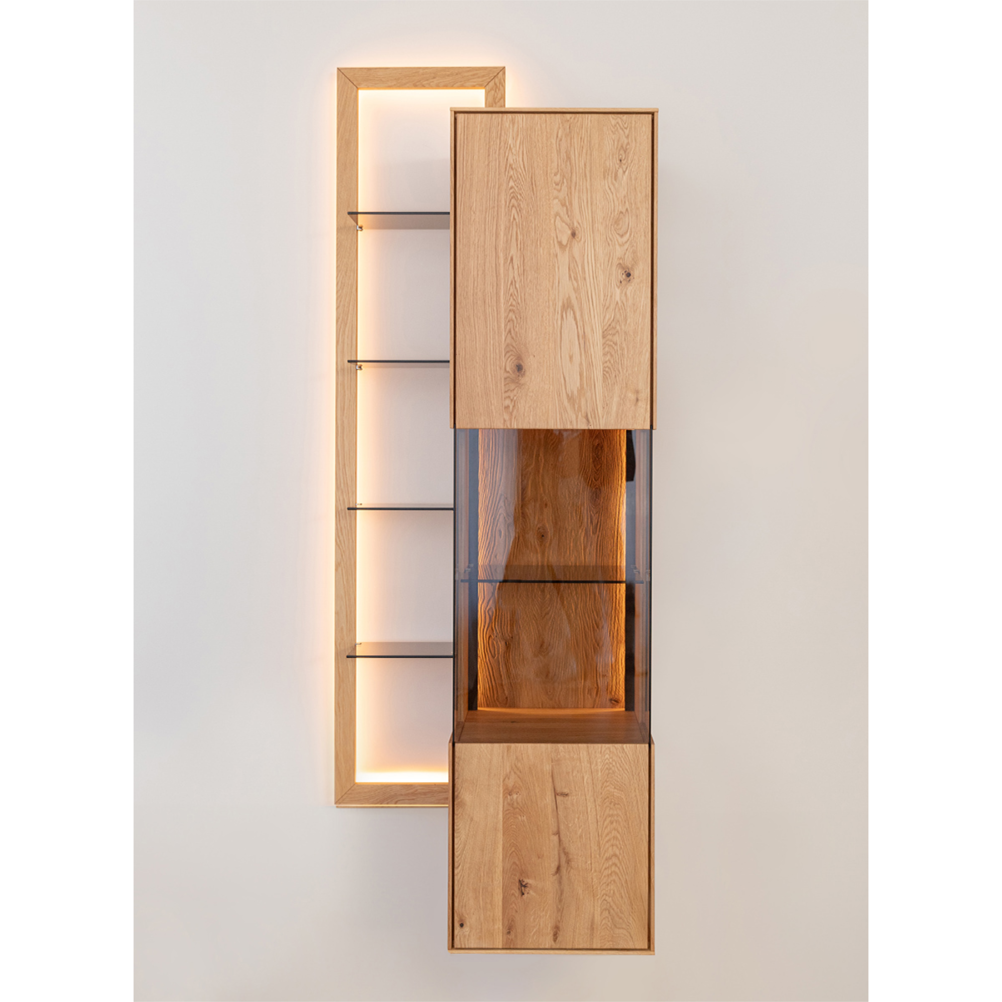 Vitrine Collodi 73x195cm, Material: Massivholz Eiche