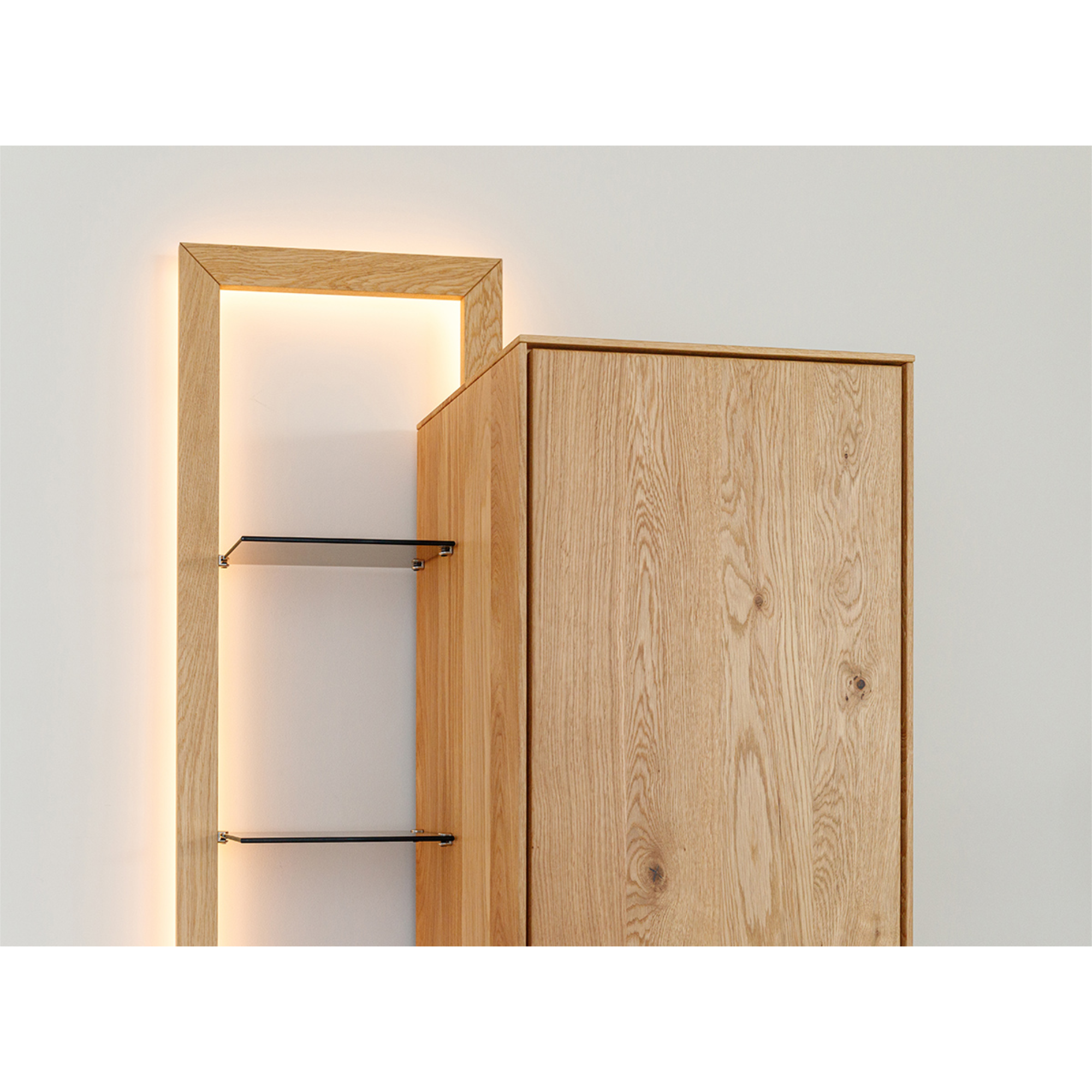 Vitrine Collodi 73x195cm, Material: Massivholz Eiche