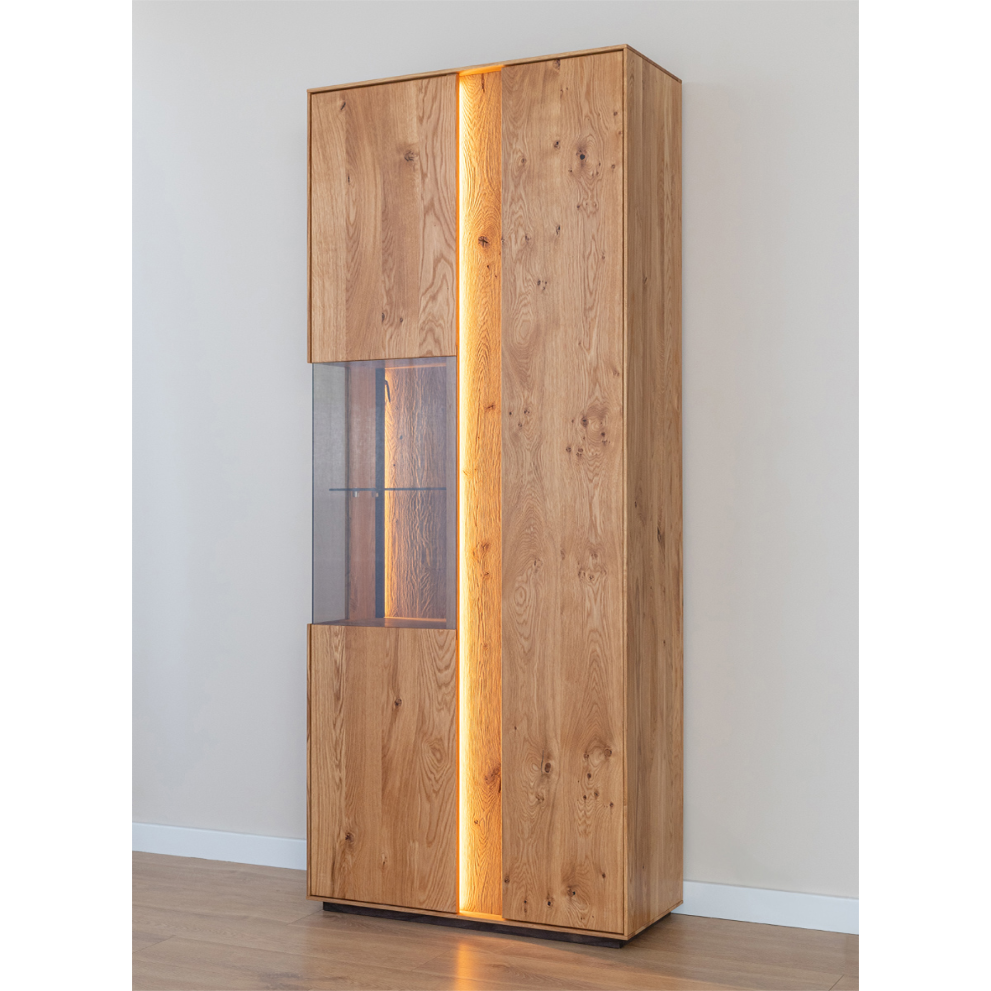 Vitrine Collodi 84,50x205cm, Material: Massivholz Eiche