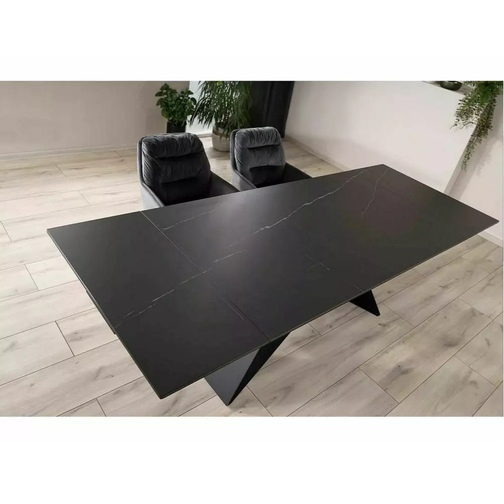 Blagovaonski stol Salvadore 160/240x90cm, Materijal: Kaljeno staklo/Keramika