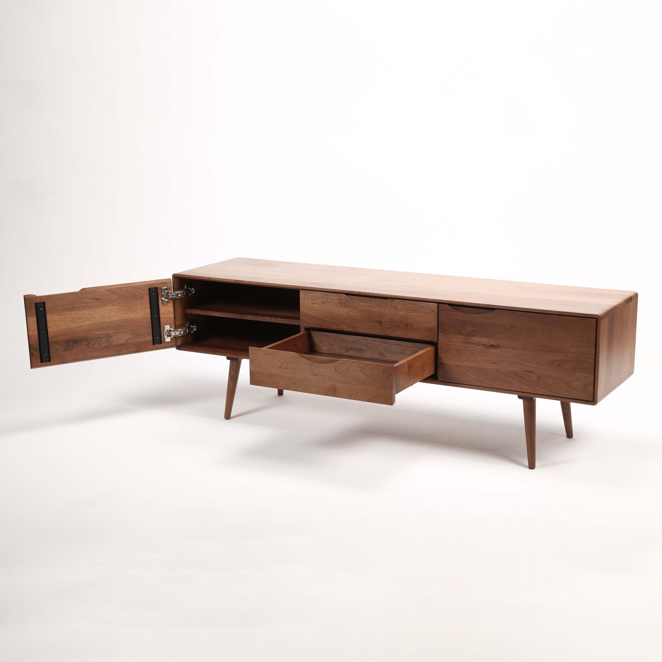 TV-Kommode Primo Bassa 160x41,5 cm, Material: Massivholz Nussbaum