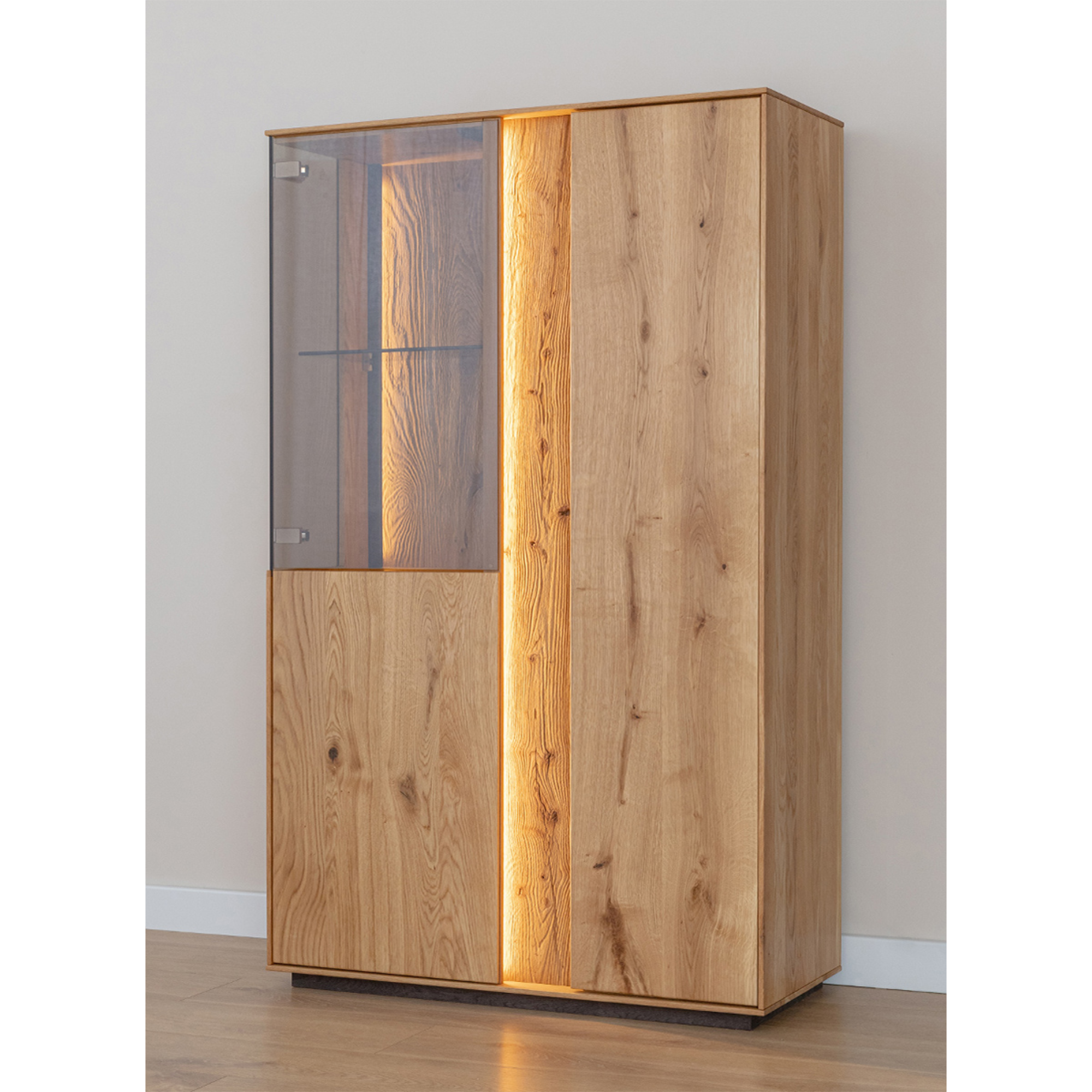 Vitrine Collodi 85x140cm, Material: Massivholz Eiche