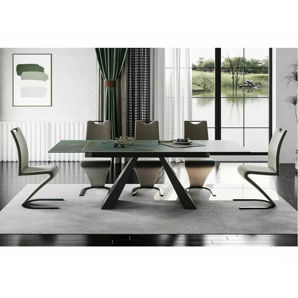 Blagovaonski stol Salvadore 160/240x90cm, Materijal: Kaljeno staklo/Keramika