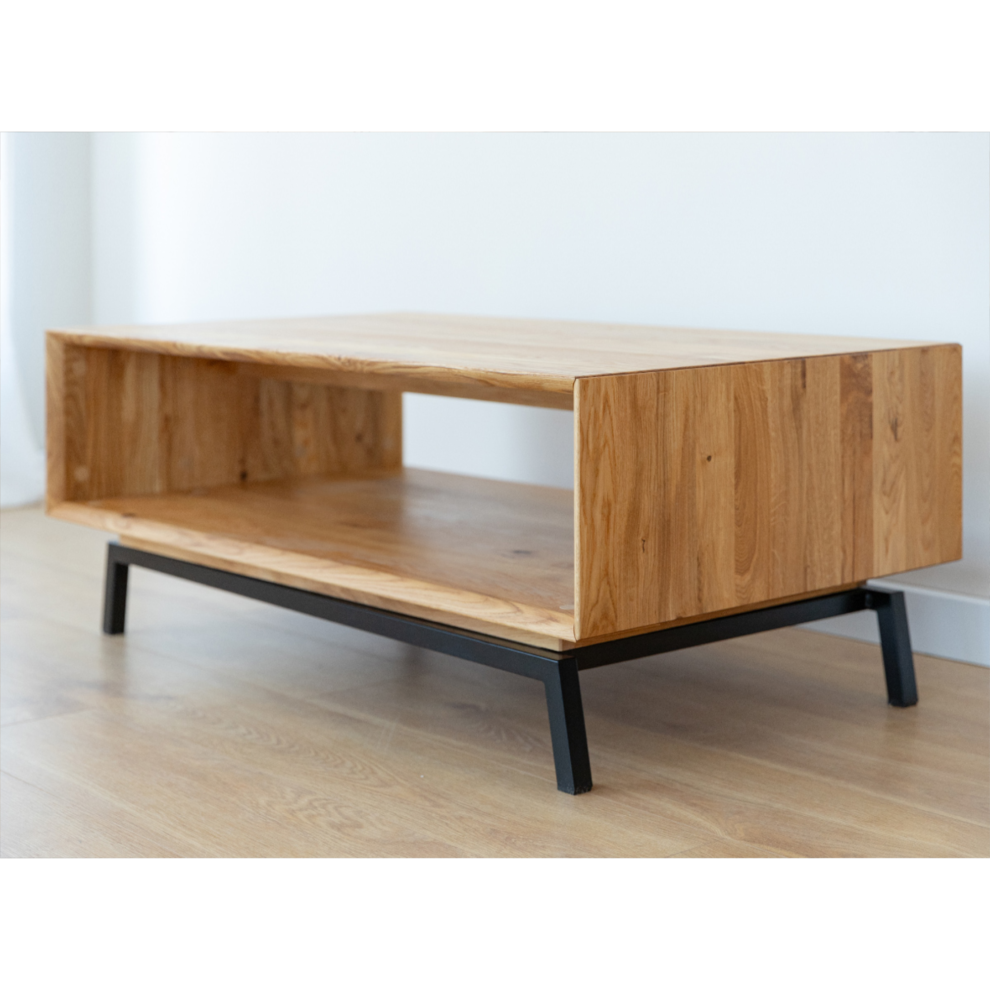 Couchtisch Modern Loft 100,50x60cm, Material: Massivholz Eiche