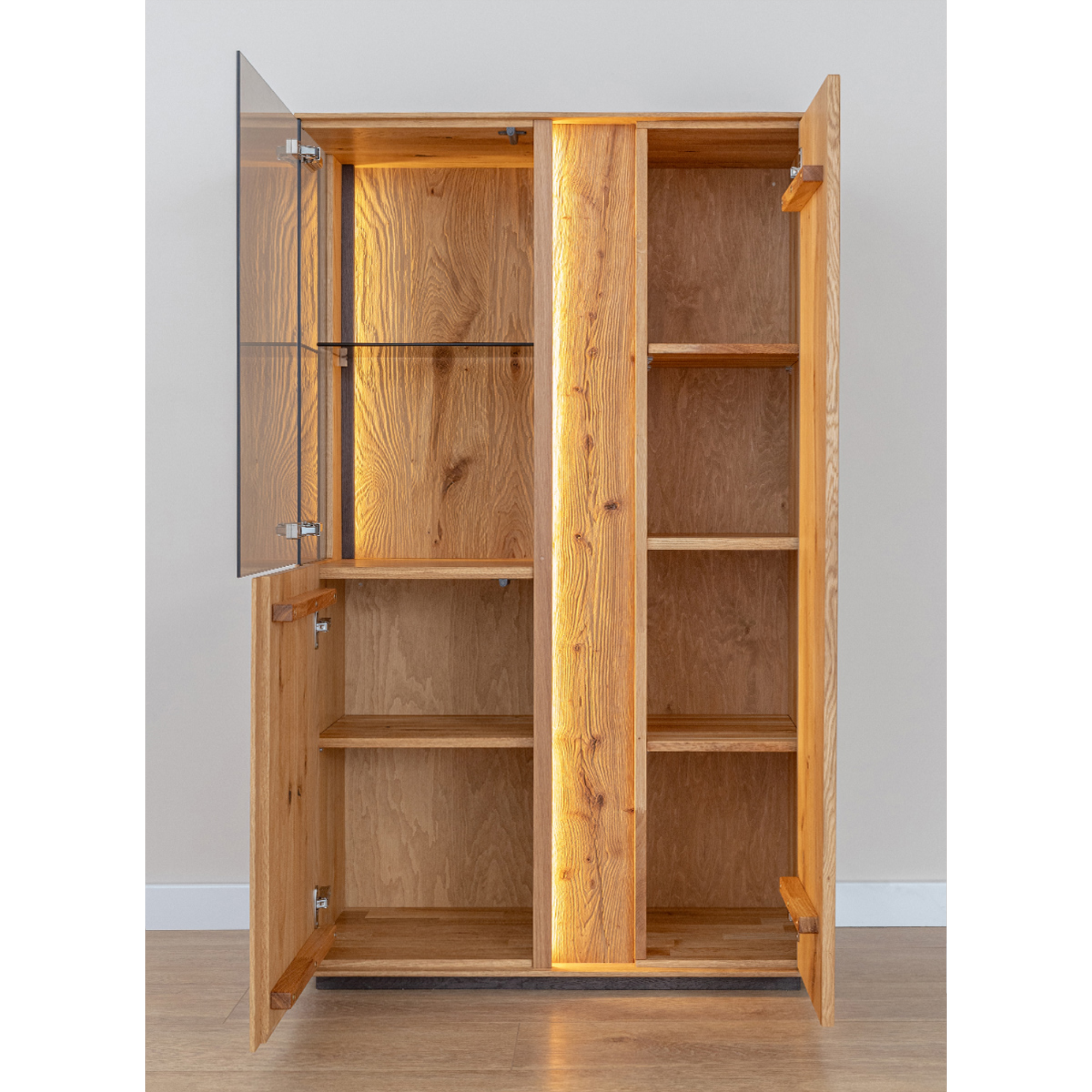 Vitrine Collodi 85x140cm, Material: Massivholz Eiche