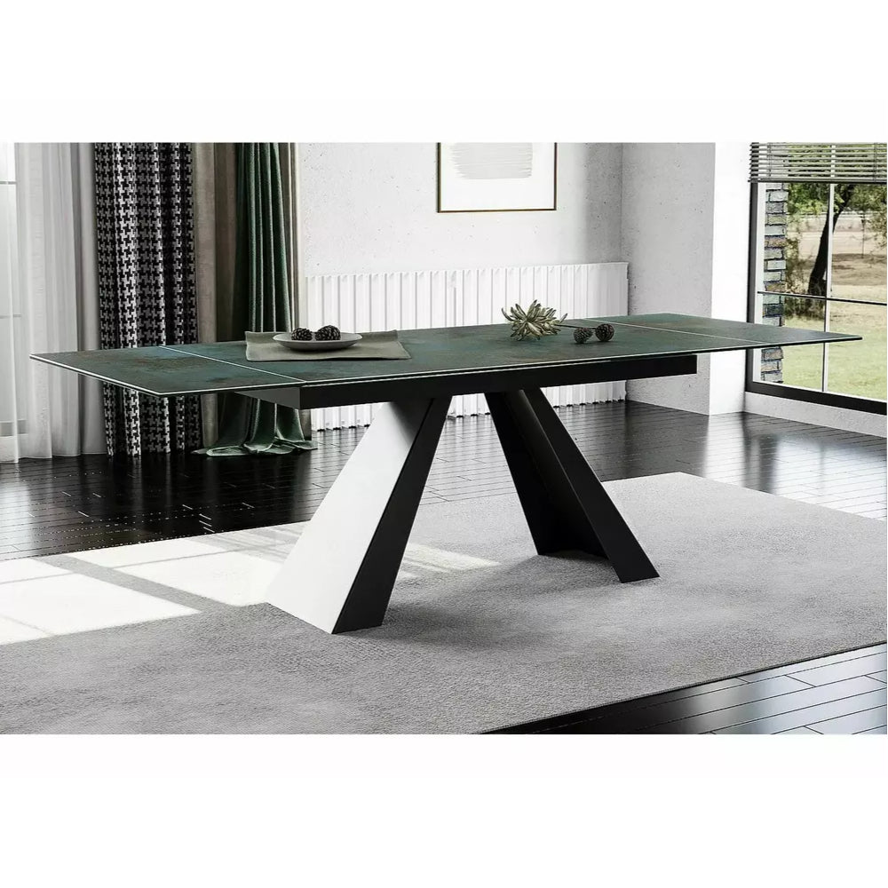 Blagovaonski stol Salvadore 160/240x90cm, Materijal: Kaljeno staklo/Keramika