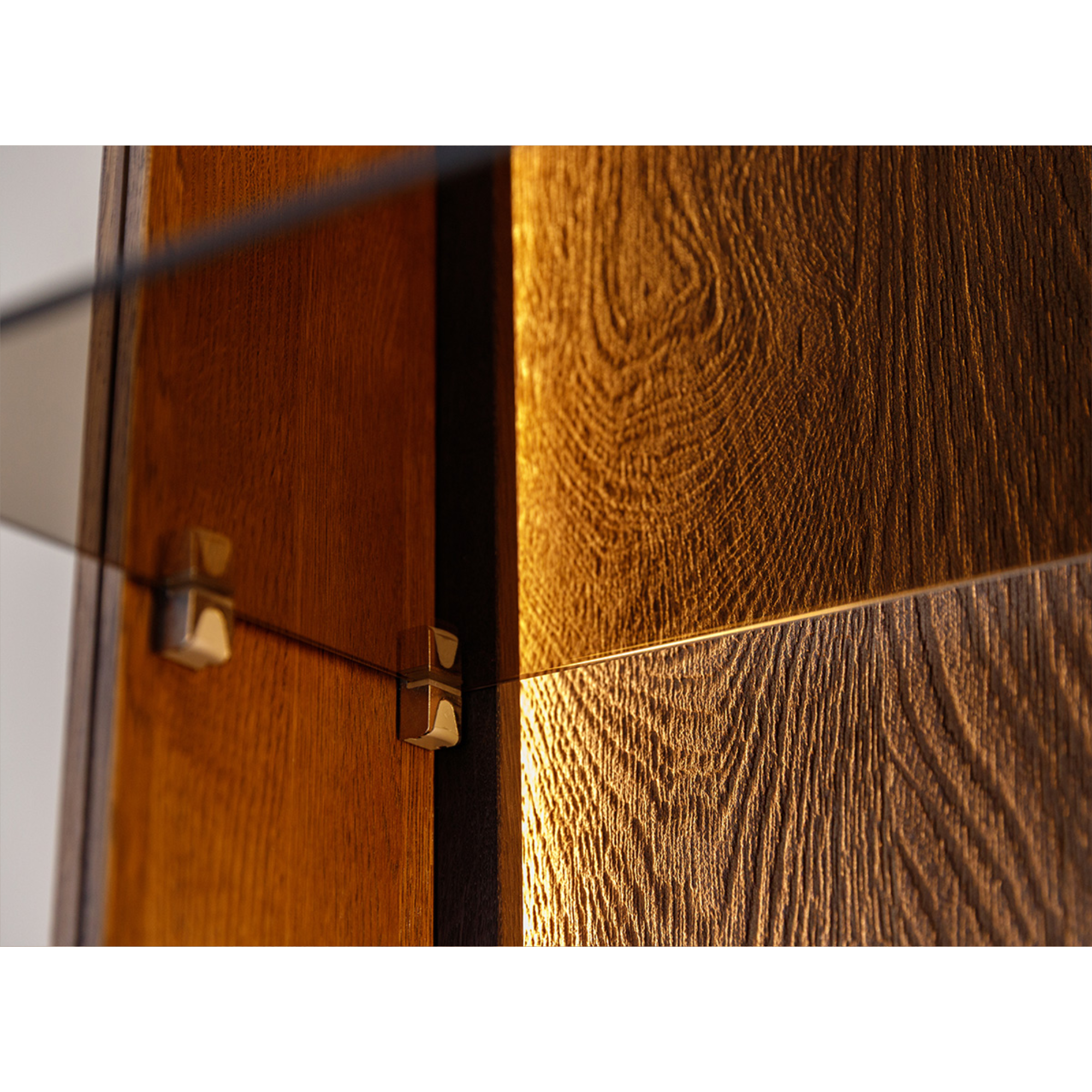 Glasvitrine Collodi 135x115cm, Material: Massivholz Eiche