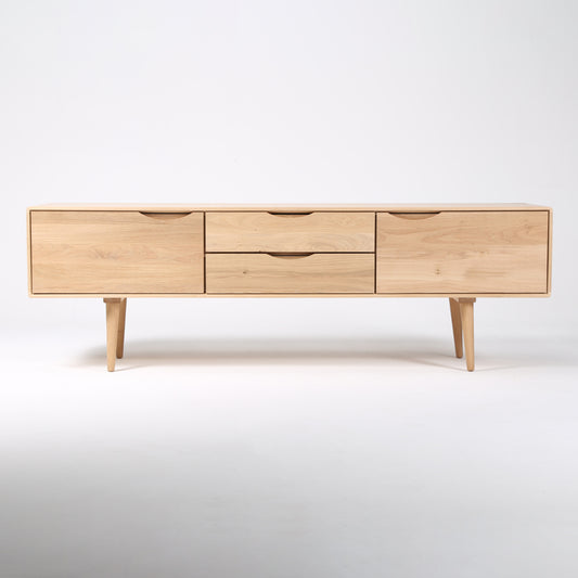 TV-Kommode Primo Bassa 160x41,5 cm, Material: Massivholz Eiche