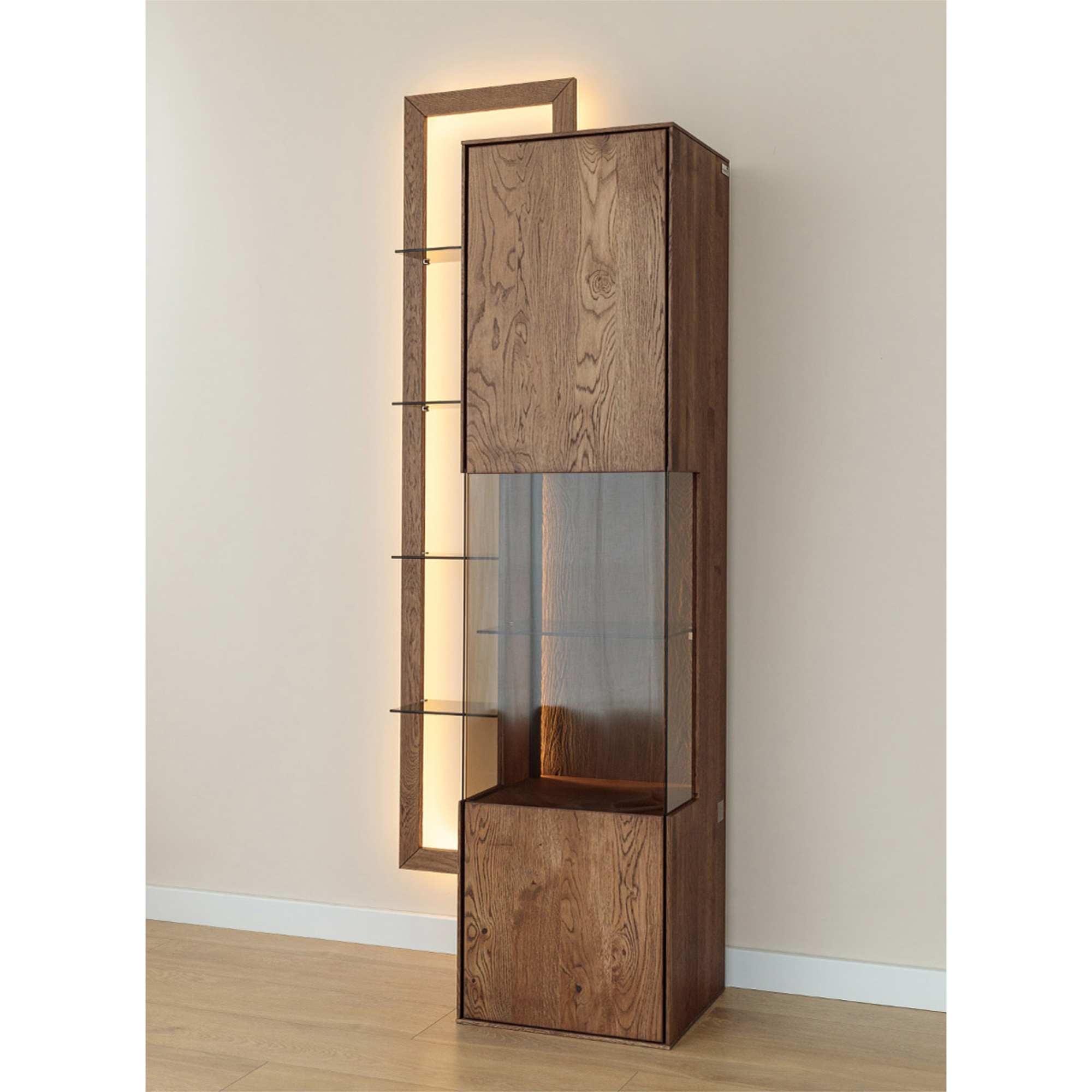 Vitrine Collodi 73x195cm, Material: Massivholz Eiche