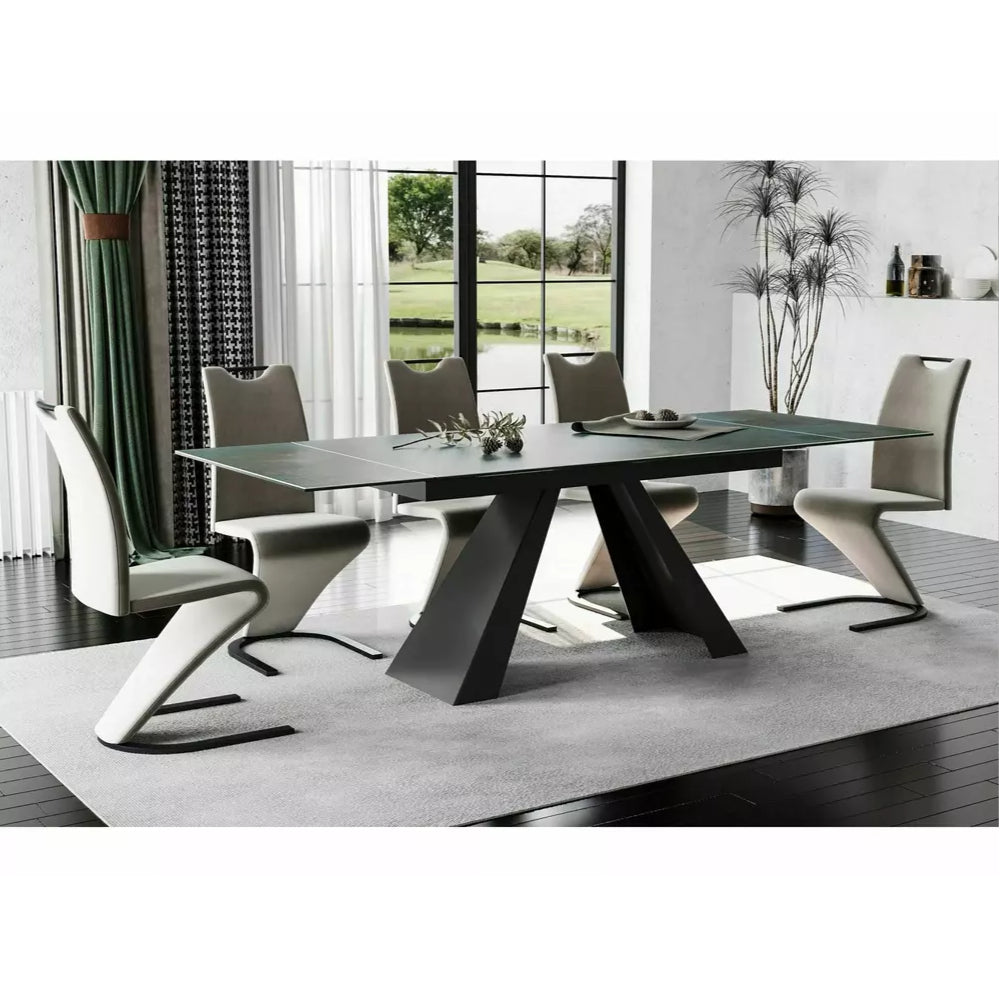 Blagovaonski stol Salvadore 160/240x90cm, Materijal: Kaljeno staklo/Keramika