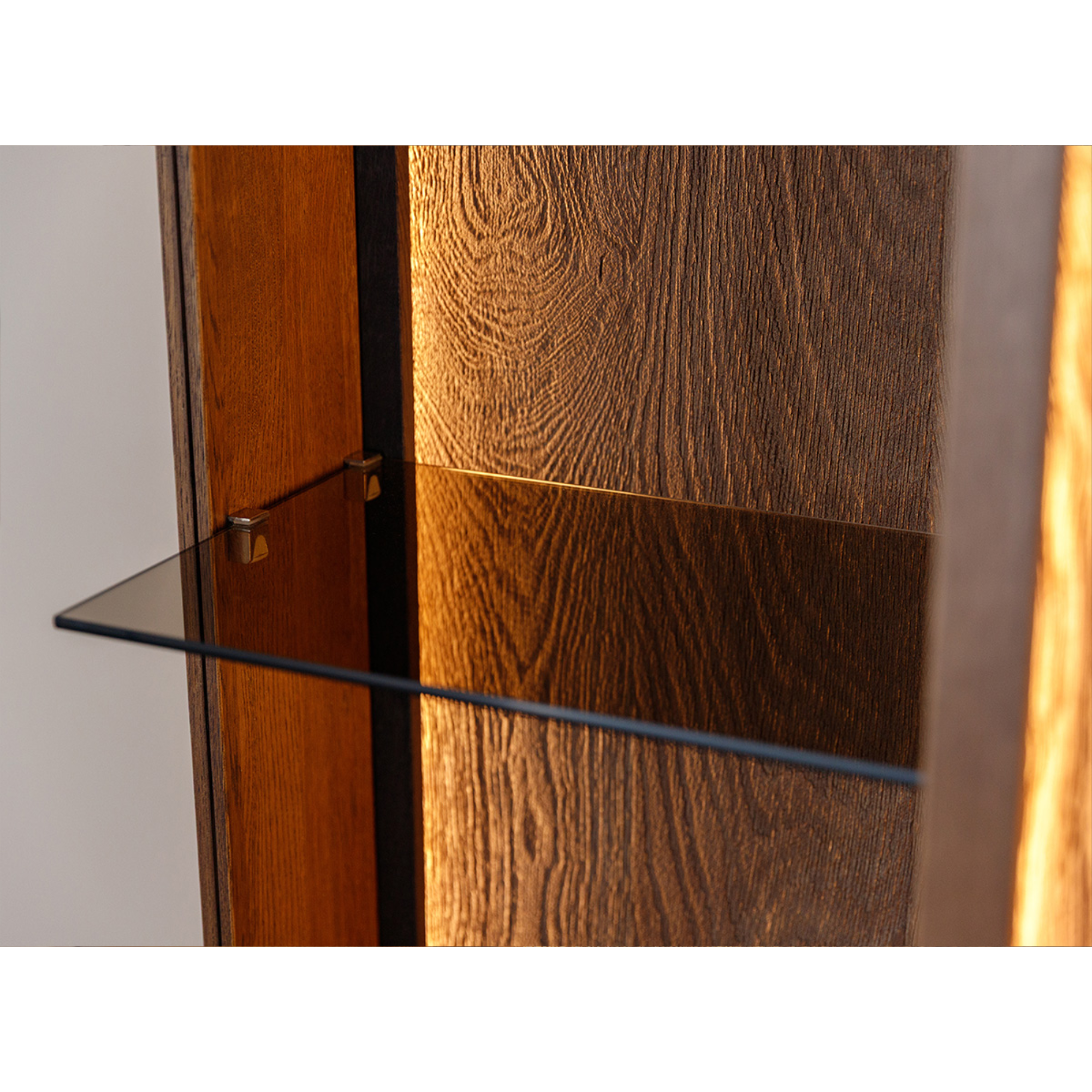 Glasvitrine Collodi 135x115cm, Material: Massivholz Eiche