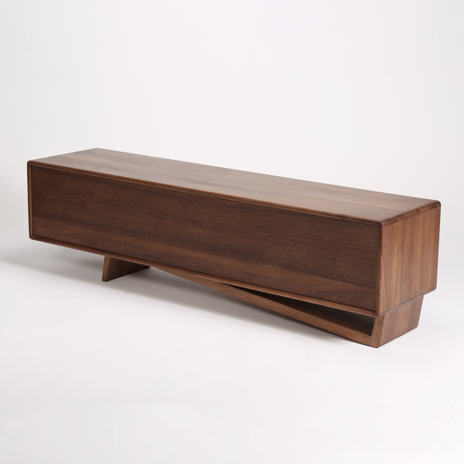 TV-Kommode Linea 180x44,5 cm, Material: Massivholz Walnuss