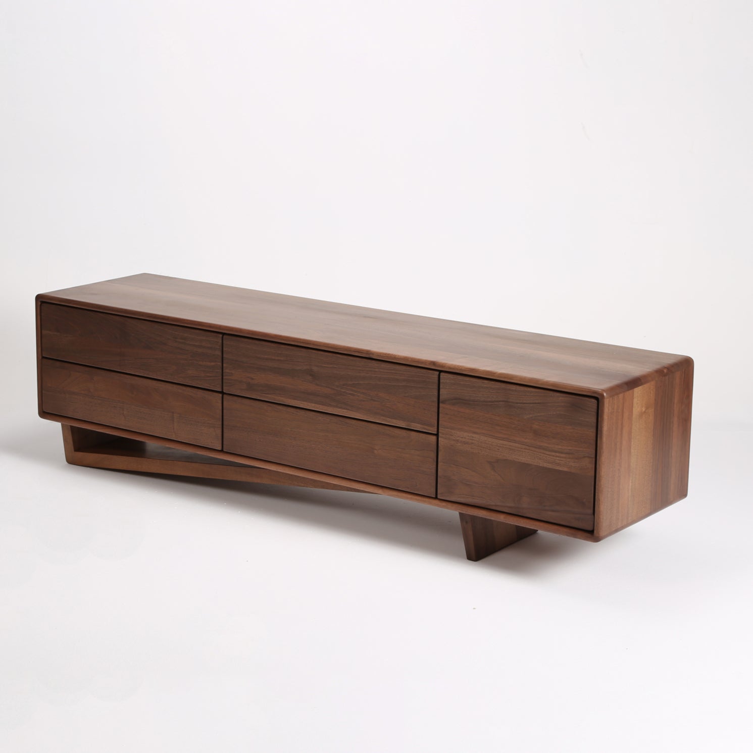 TV-Kommode Linea 180x44,5 cm, Material: Massivholz Walnuss
