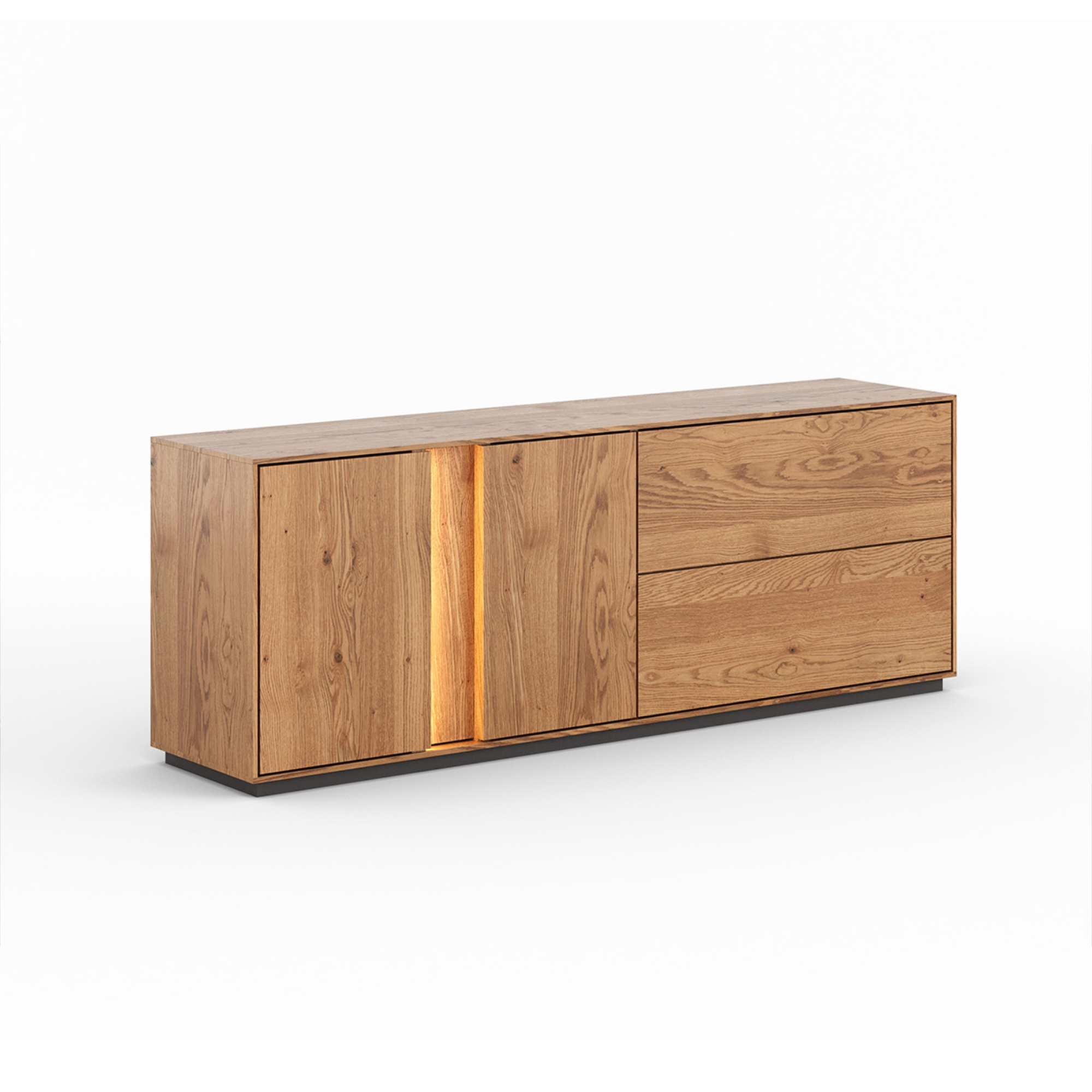TV Kommode Collodi, Material: Massivholz Eiche