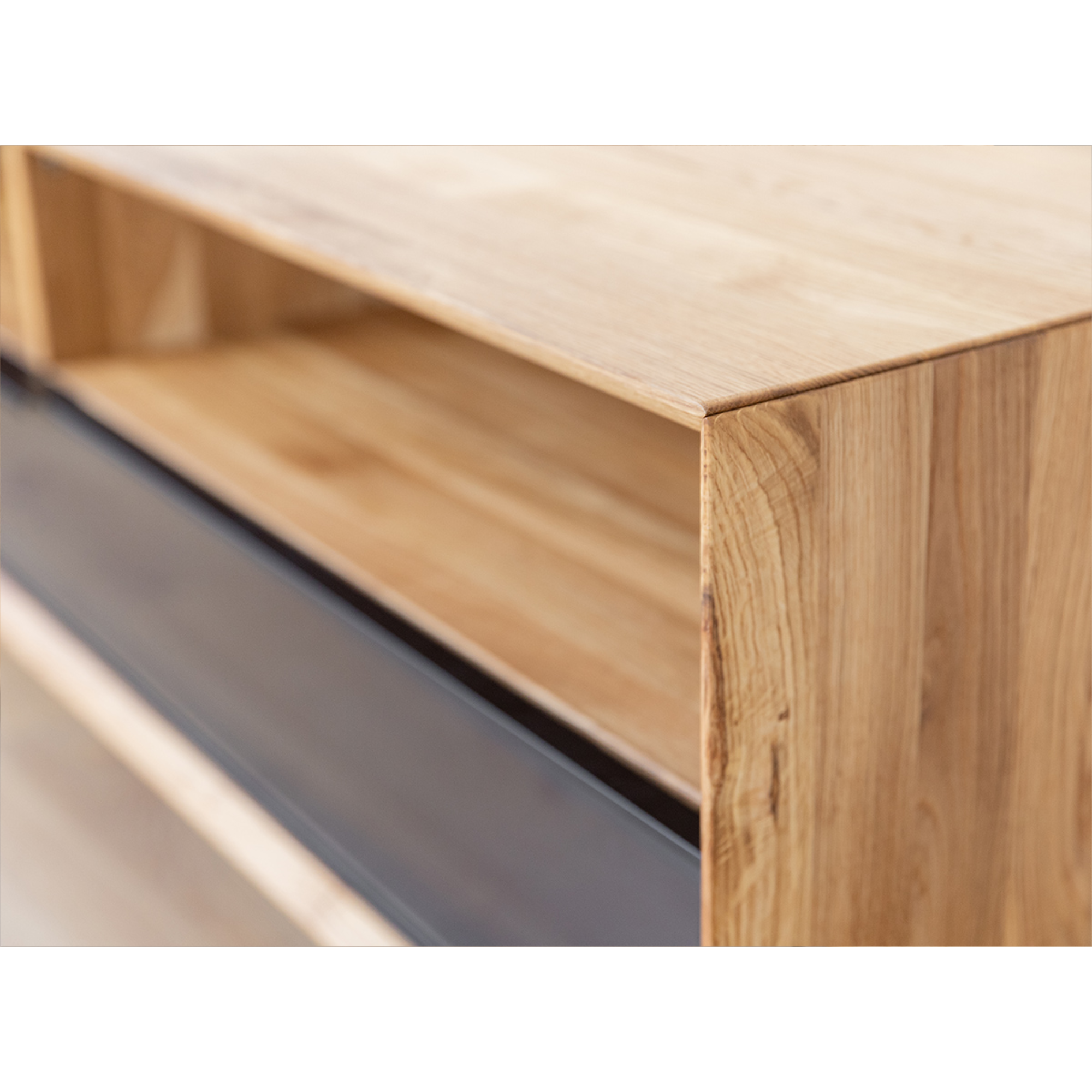 TV Kommode Modern Loft 160x50cm, Material: Massivholz Eiche