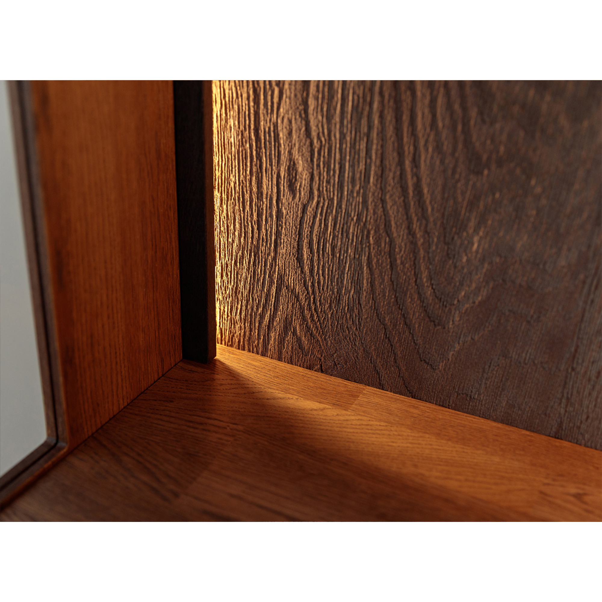 Glasvitrine Collodi 135x115cm, Material: Massivholz Eiche