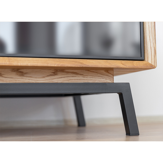 Kommode Modern Loft 120,50x45 cm mit Glas, Material: Massivholz Eiche